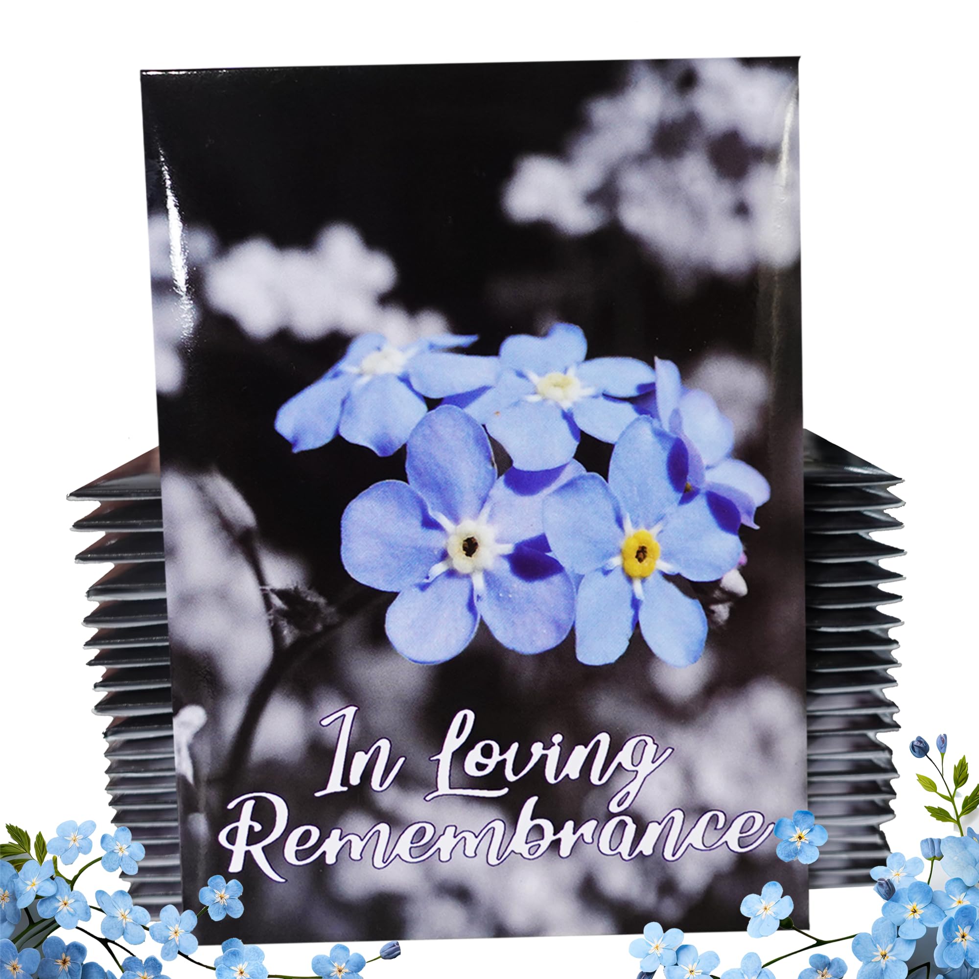 20pc Premium Pre-Filled Forget Me Not Seeds Packets Favors for Funerals, Funeral Decorations, Celebration of Life Decorations, Forget Me Not Seeds Packets, Celebration of Life Ideas, Memorial Cards