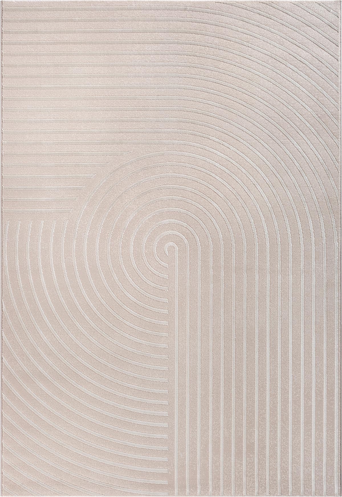 the carpet Knight Tapis de Salon de Luxe à Poils Courts Doux au Toucher, Effet 3D et détails Brillants raffinés dans Une Structure très Profonde, Beige, 200 x 290 cm