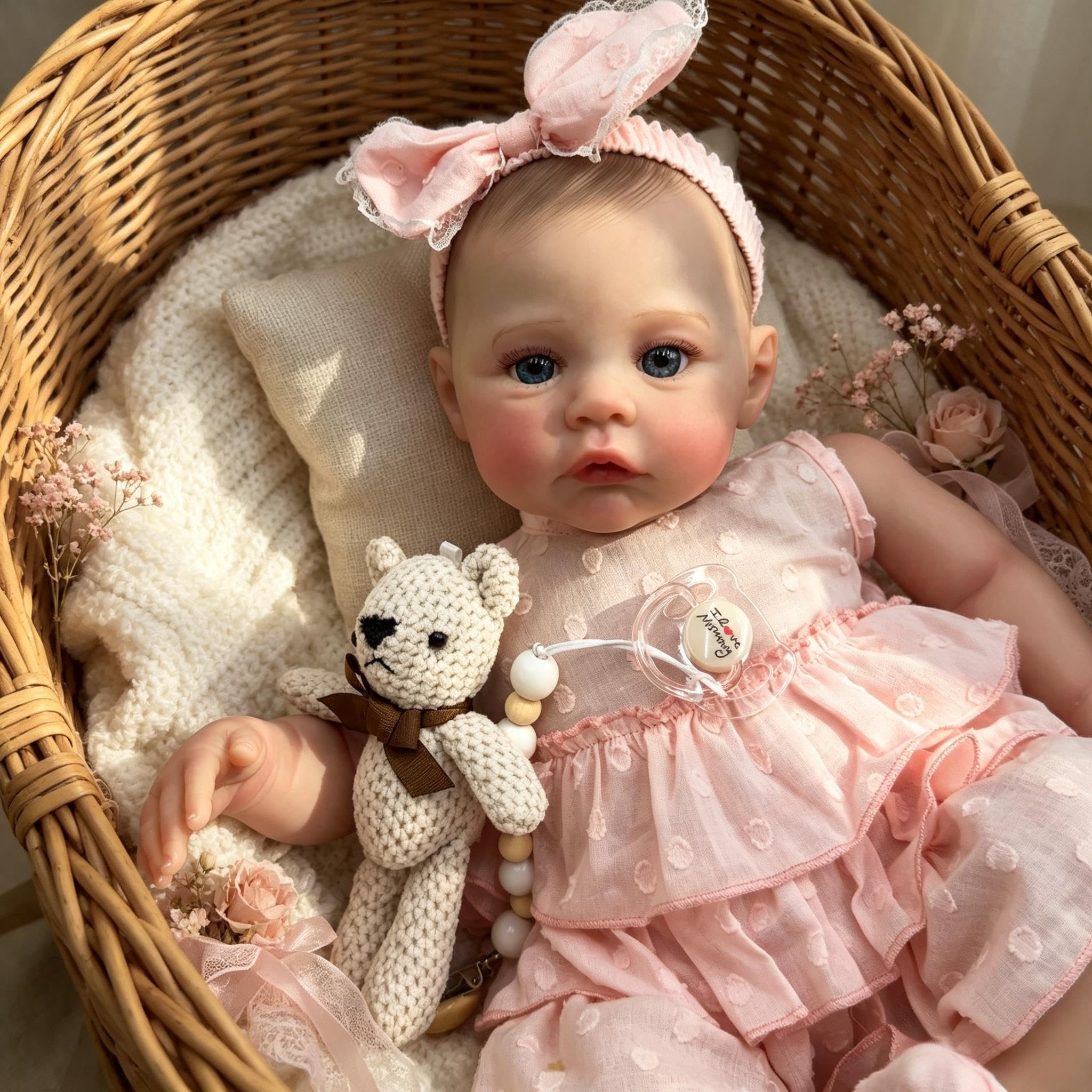 RXDOLL Reborn Baby Dolls silikonowe lalki na całe ciało, winylowe, 48 cm, realistyczna, anatomicznie poprawna, dziewczyna, prawdziwe życie, Reborn Dolls Full Silicone Baby Doll dla dziewczynek 3+