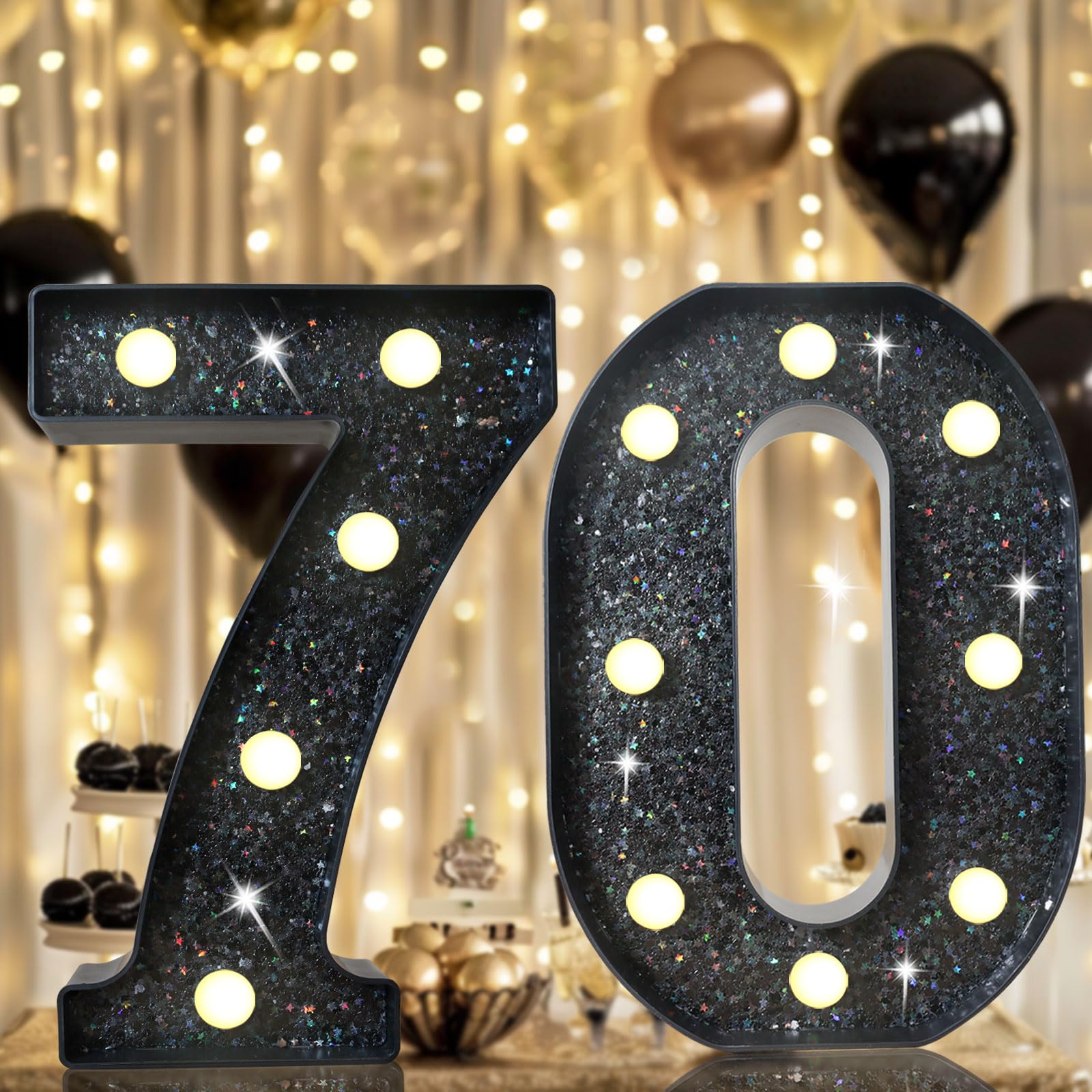 8.8" Decorative LED Light Up Numbers, Marquee Numbers Lights for 7th Birthday Decorations, Lighted Number Sign for Birthday Party Night Lights Wedding Anniversary Home Wall Decor, White Number 7 — view 59