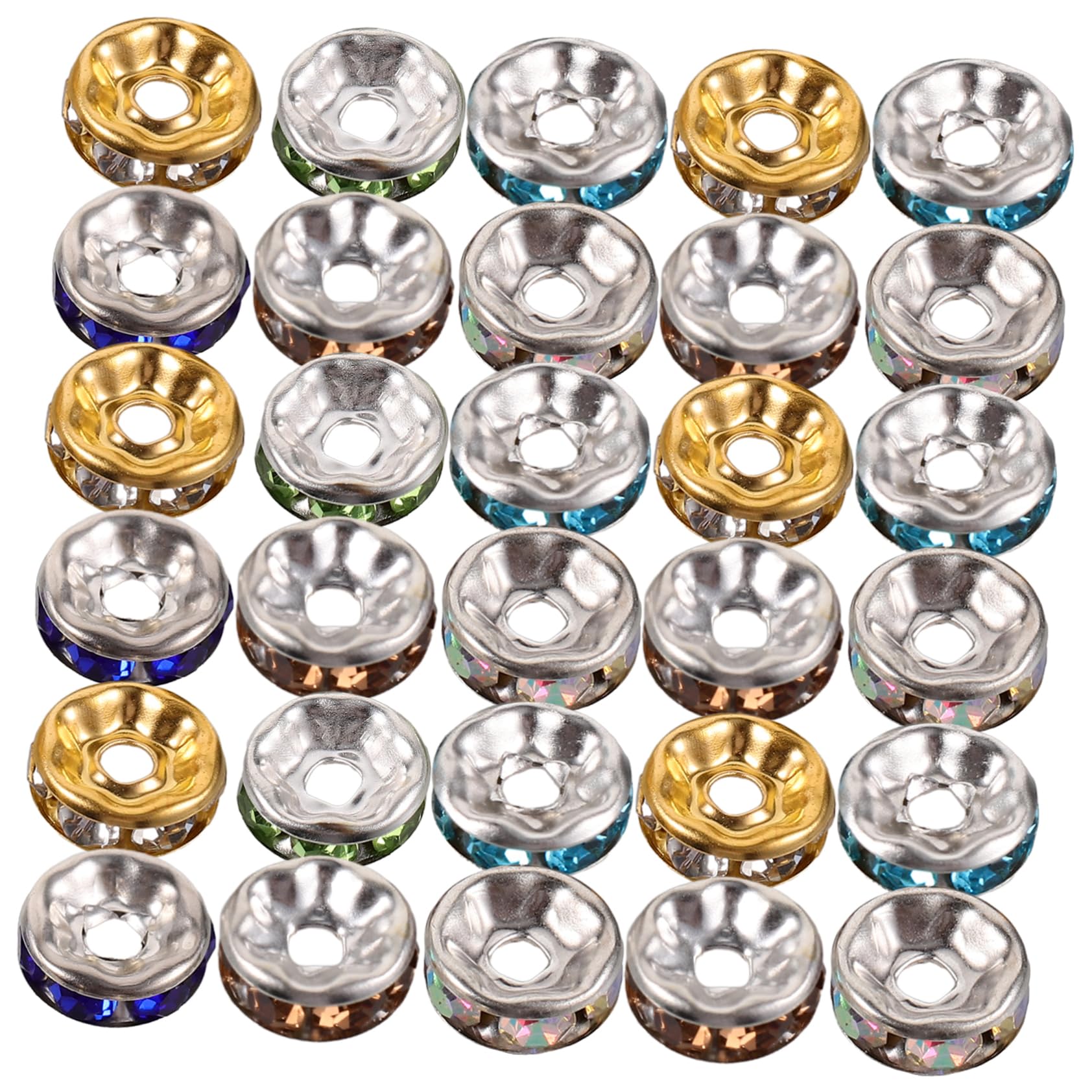 5 Set Perline Colorate Rotonde Per Creazioni Fai Da Te Vetro Per Bigiotteria Distanziatori Decorativi Per Braccialetti E Collane Confezione Per Lavoretti Creativi 200 Pezzi*5