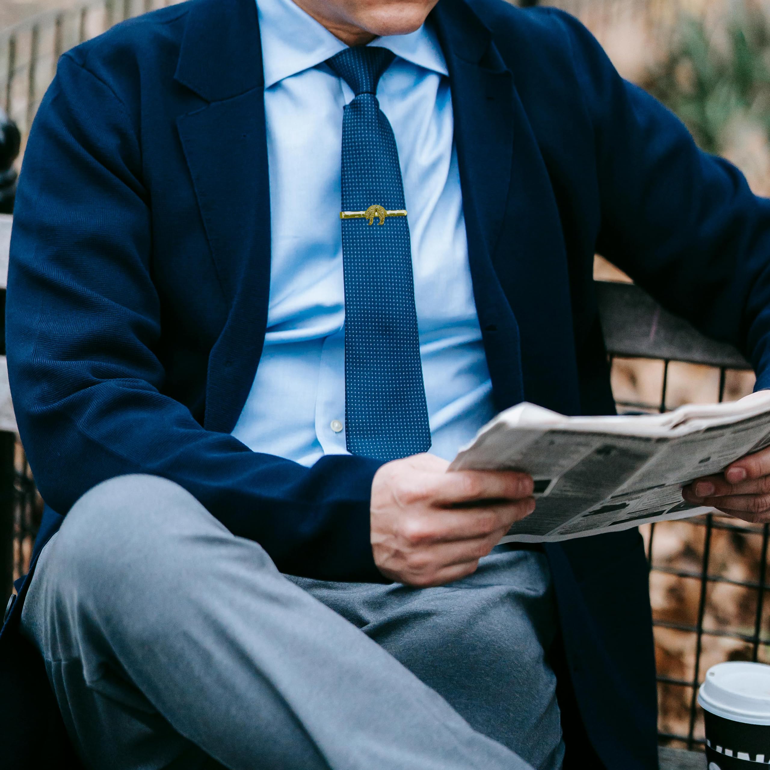 Pasador de Corbata Orden de Caballería Toison de Oro en Dorado | Gemelos Originales Para Camisas | Para Hombres y Niños | Regalos Para Bodas, Comuniones, Bautizos y Otros Eventos