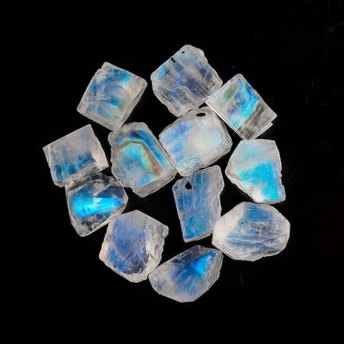 Miniatura 6 de OdrillionGems Cristales y piedras preciosas naturales de piedra lunar azul crudo de 100 quilates, piedra natal de junio, piedra curativa de chakras,
