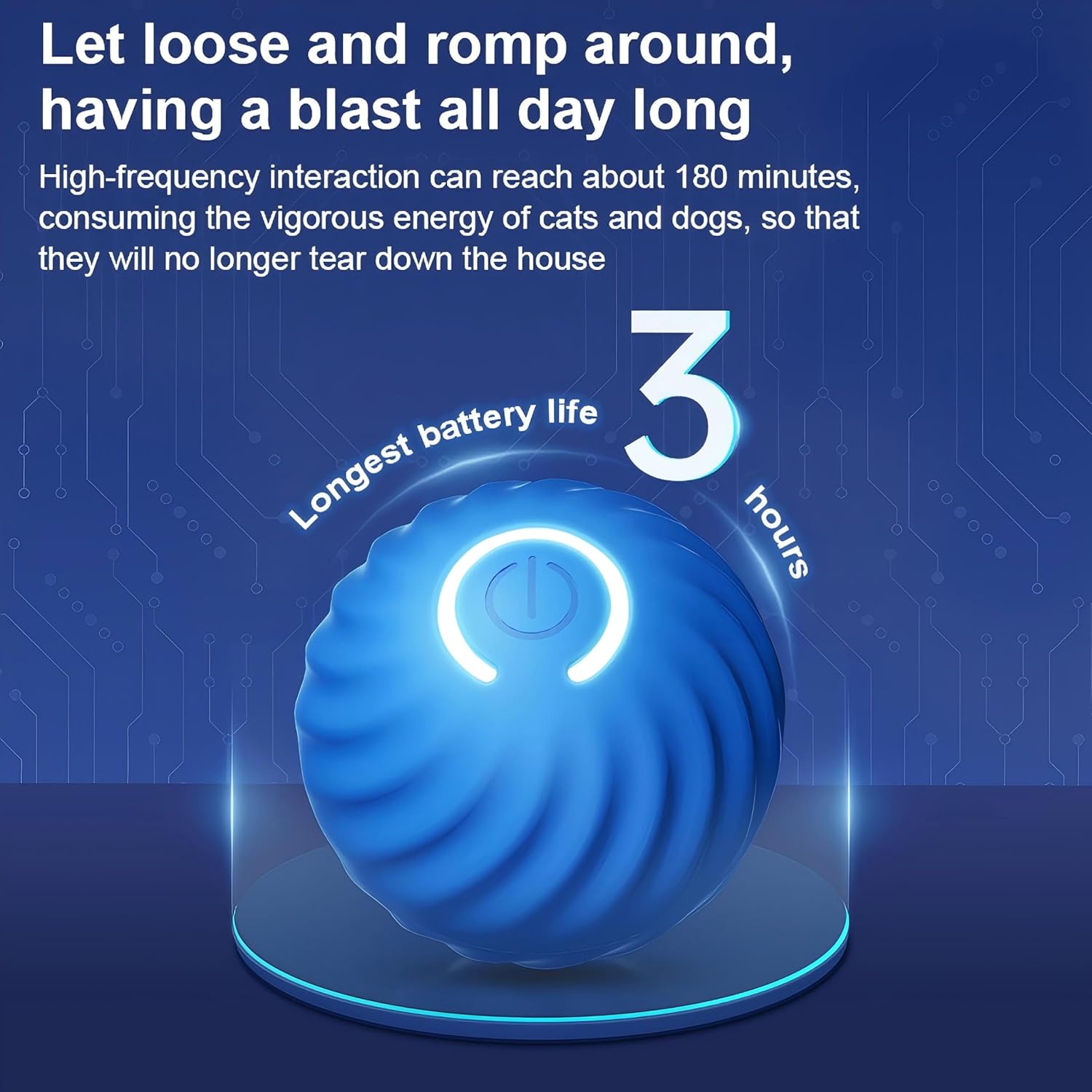 2025 New Interactive Dog Toys，Dog Toys，Vibrating Dog Ball，Moving Dogs Balls，Suitable for Medium and Small Dogs，USB Rechargeable，Durable Type，Free Protective case Included (Blue+Red - 2 pcs)