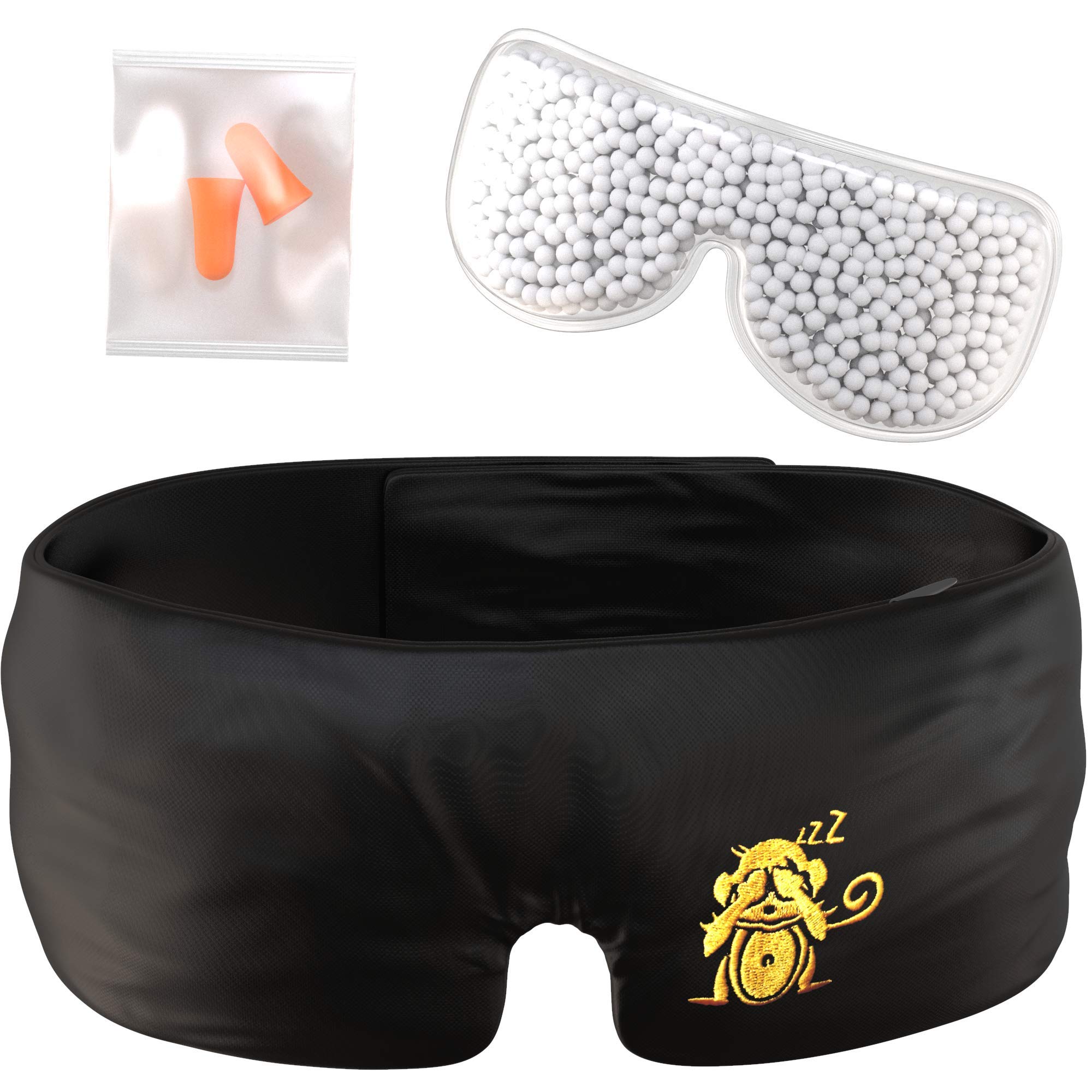 Sleep Monkey New Edition 2025 100 Mulberry Silk Sleep Mask with Cooling Gel Inserts Ear Plug Kit -