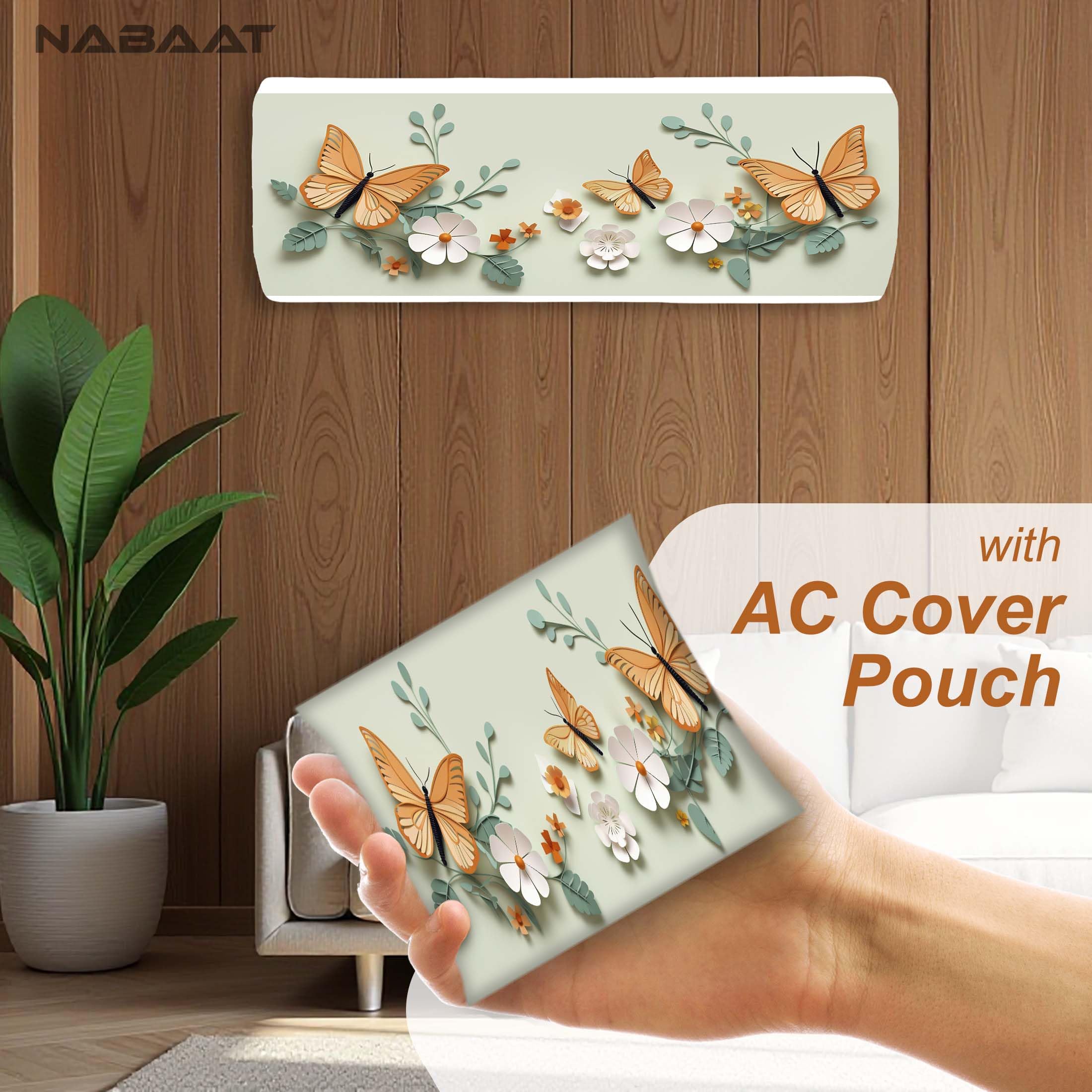 NABAAT AC Cover - Yellow Butterfly Design -6