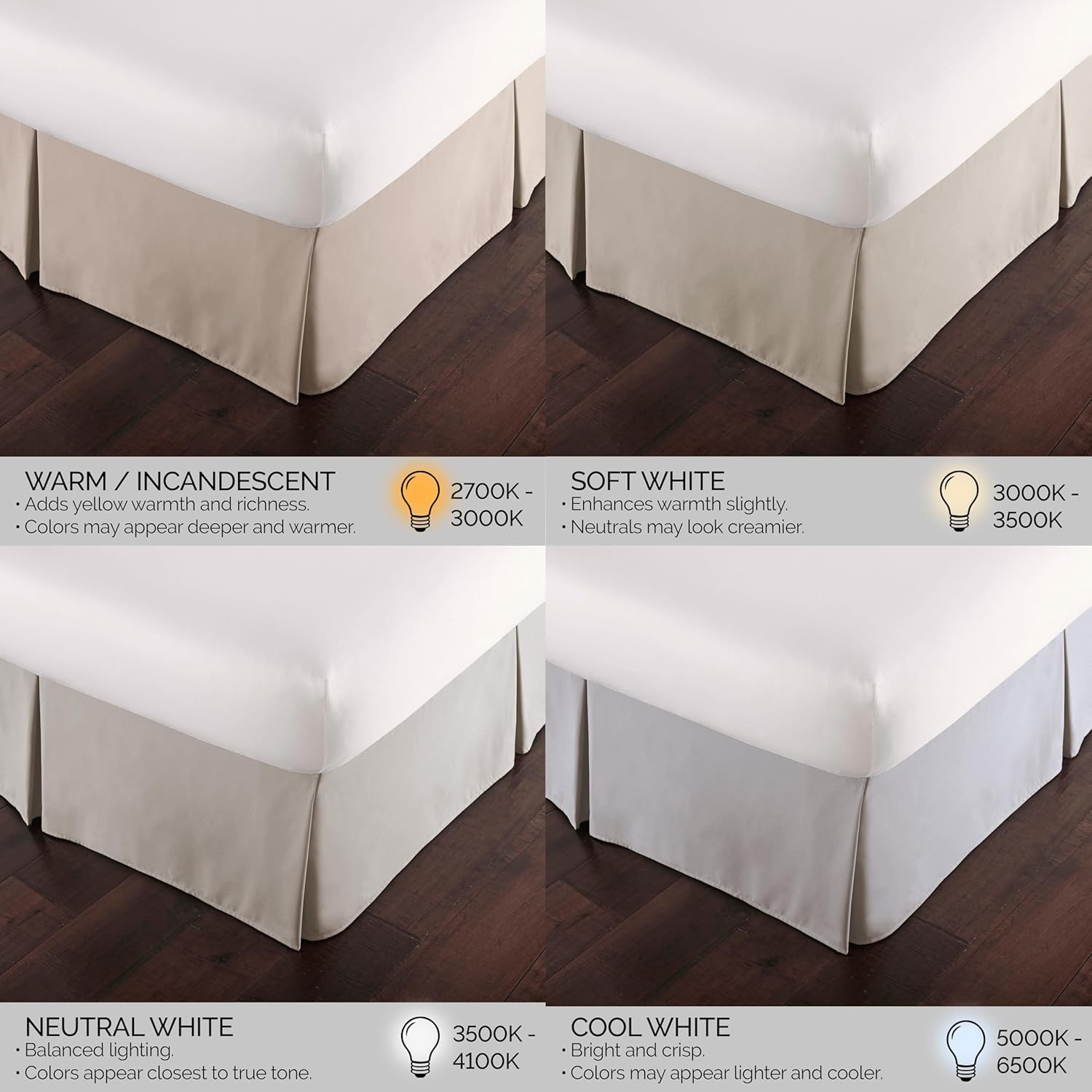 Southshore Fine Living, Inc. Hotel Quality California King Bed Skirt 14 Inch Drop - Pleated Bed Skirt California King Size - Easy Care, Pet Hair Resistant Microfiber Dust Ruffle - Natural Beige