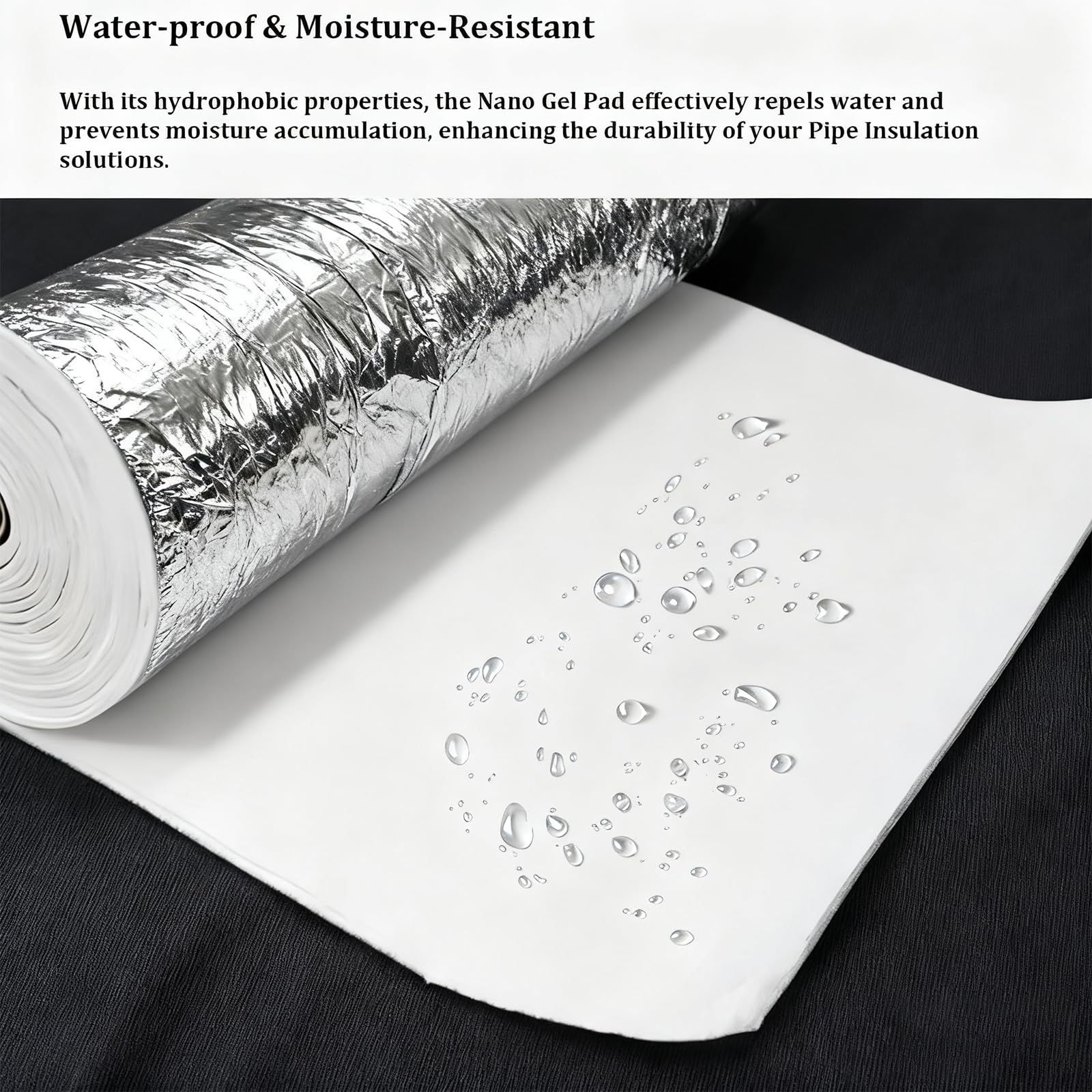 Coquilla Aislante de Papel de Aluminio Autoadhesivo de Nano-Gel, Retardante de Llama, Ingeniería de Aislamiento, Aislamiento De Tuberías(1.5x2m(59x78.7in),Thickness: 15mm)
