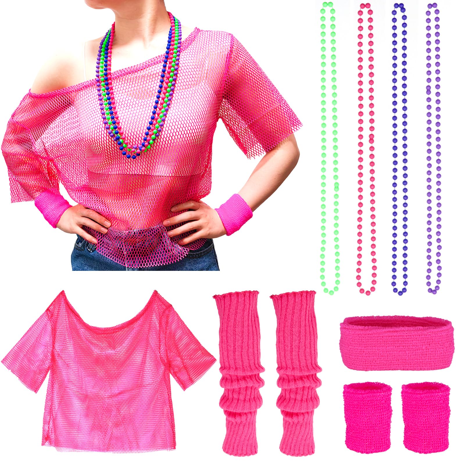 Deguisement Annee 80 Femme, Déguisement Année 80 Accessoire Annee 80, Vetement Annee 80 Disco, Deguisement Année 80 Disco pour Soirées à Thème et Spectacles Sur Scène Carnavals