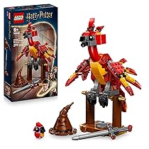 LEGO Harry Potter Fanny: la Fenice di Albus Silente Giocattolo – Set Play & Display con Figura di Uccello – con Cappello Parlante e Spada di Grifondoro – Regalo per Bambine e Bambini da 8 Anni – 76448