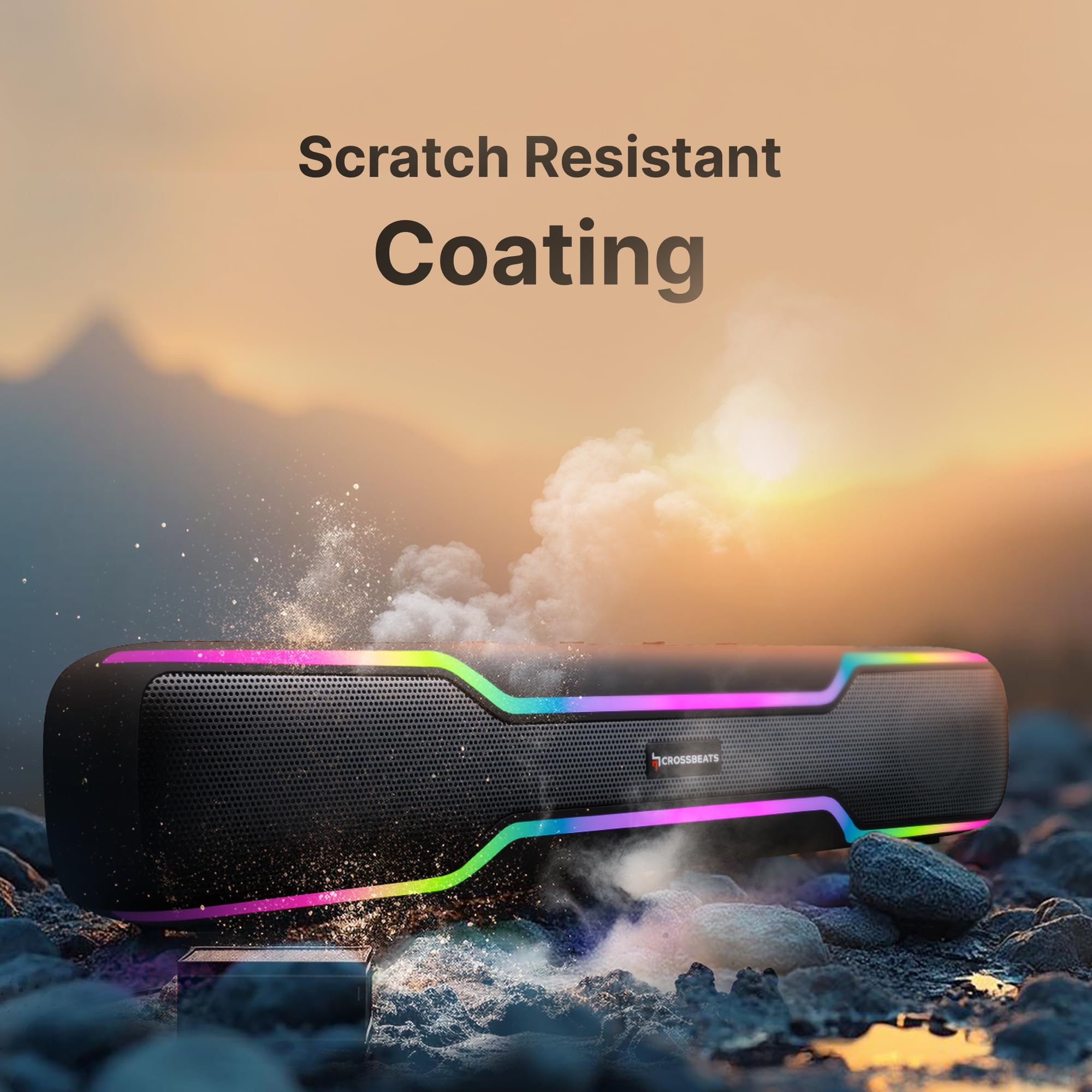 CrossBeats Blaze B50 (2026) Bluetooth 50W Soundbar Gaming RGB Light, AUX, BT, SD Card, USB &FM, 8 Hrs Playtime Fast Charge Sound bar smart tv with Built-in mic, Speaker for Mobile, PC, Laptop - Black — Amazon image 10