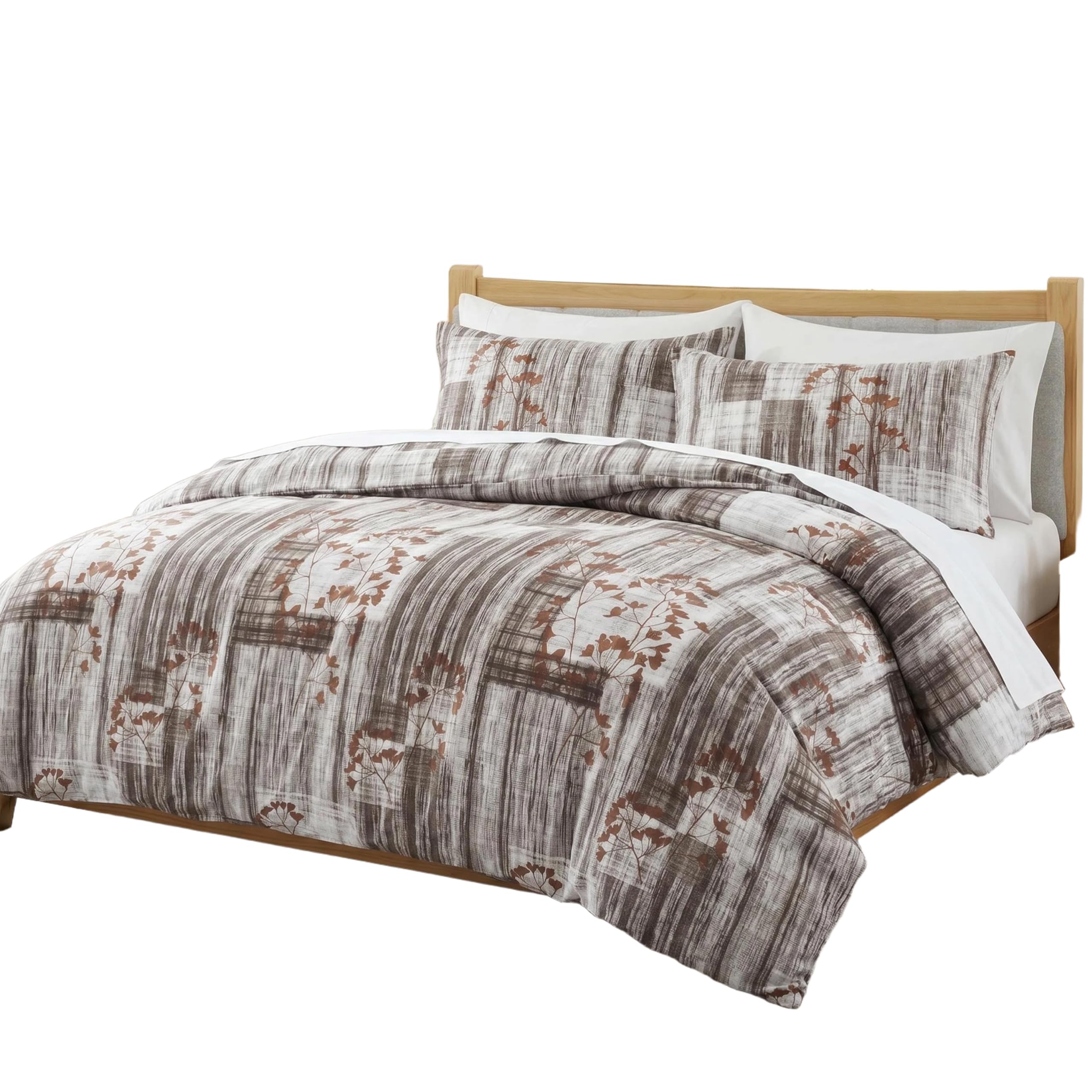 Housse de couette 180x220 cm fleur marron pour une chambre cocooning et chaleureuse