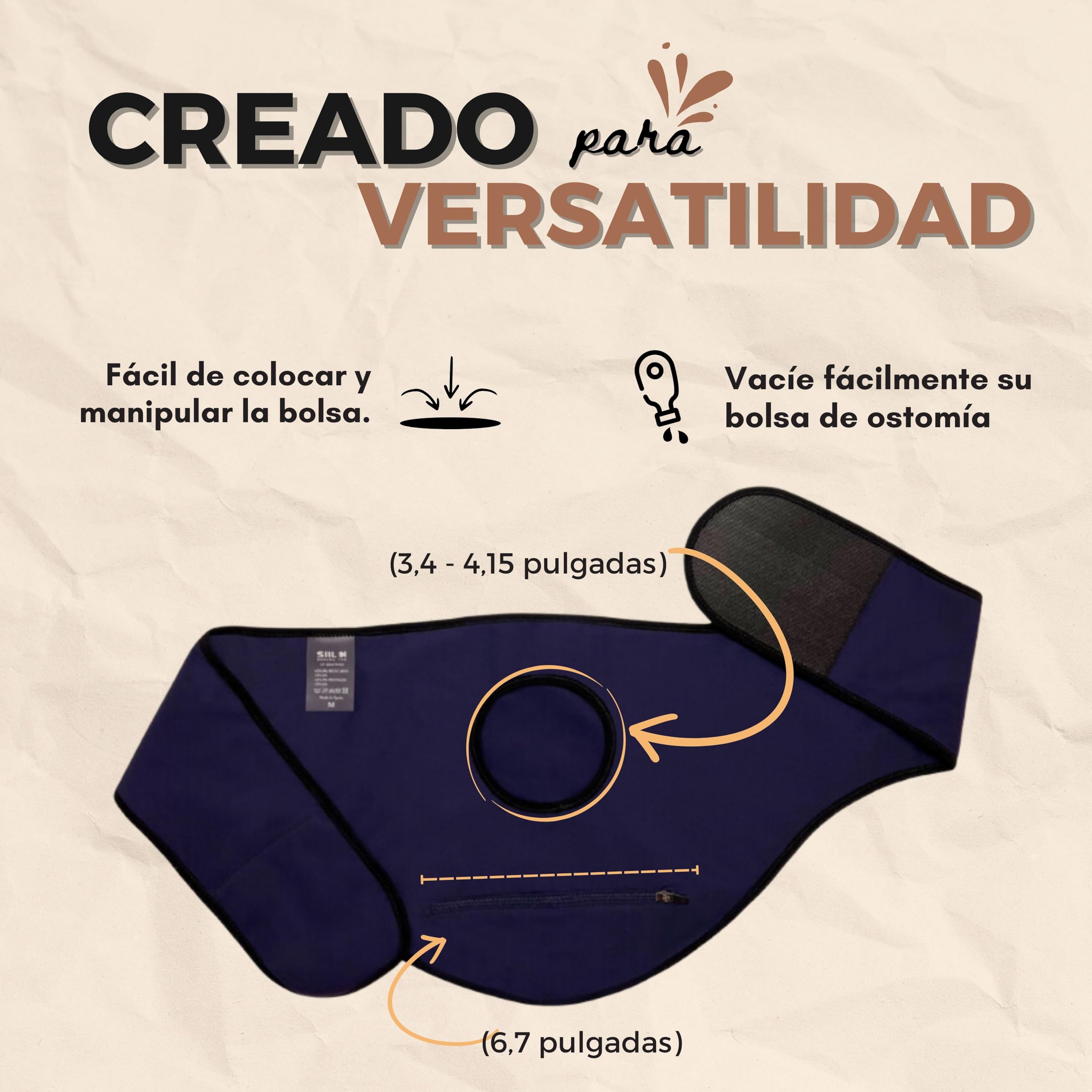 SIIL Cinturón de Ostomía – Faja de Soporte para Colostomía, Ileostomía o Urostomía | Funda para Bolsas de Ostomía | Cinturón Deportivo Transpirable y de Secado Rápido para Natación