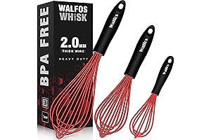 Walfos Silicone Whisk Set: Perfect Whisks for Cooking Silicone, Non-Scratch