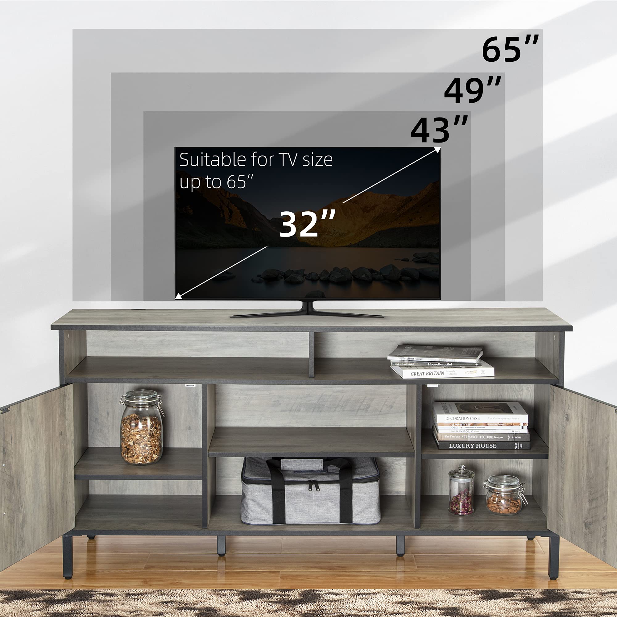 Buy Alkmaar 30 Inch Tall TV Stand for 65 Inch TV, 58 Inch TV