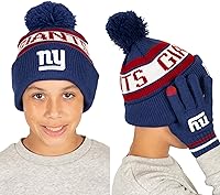 Vista 70 de Ultra Game Gorro de invierno de punto súper suave oficial de la NFL con guantes extra cálidos para pantalla táctil