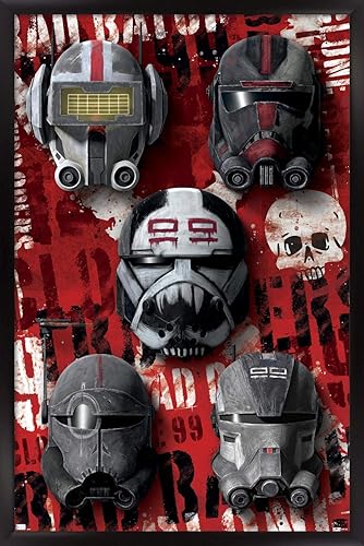 Trends International Star Wars The Bad Batch-Helmets - Póster de pared 14725 x 22375 pulgadas versión con marco negro