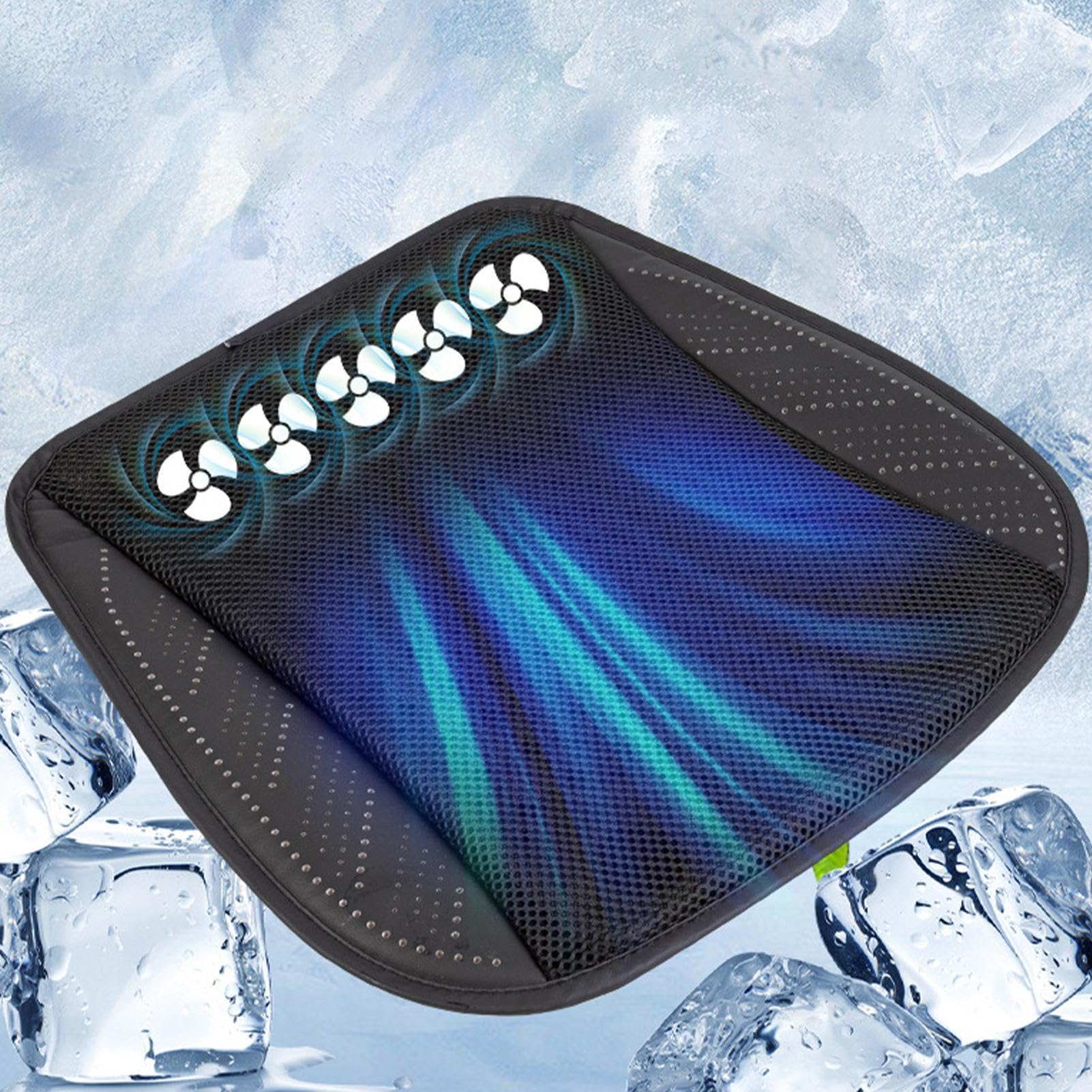 Generisch Coprisedile refrigerante per auto, con ventola, alimentato tramite USB, anti-sudore, 3 velocità regolabili, accessorio per auto per lunghi viaggi