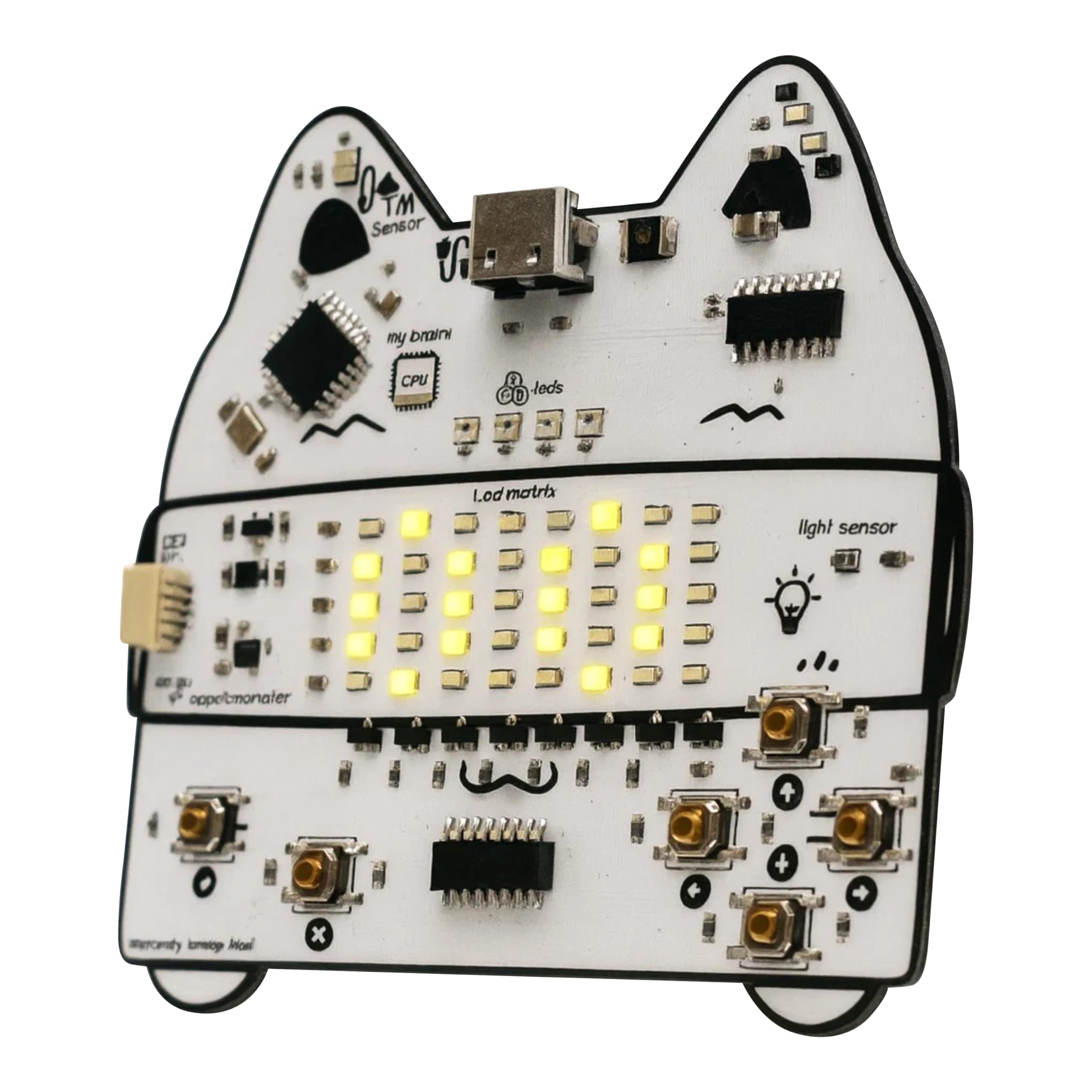 MochiCard - Placa Programable Educativa (Sensor Temperatura, Matriz de Leds, RGB, Luminosidad, Humedad, Acelerómetro) Kit básico de iniciación al IOT, Robótica y Programación