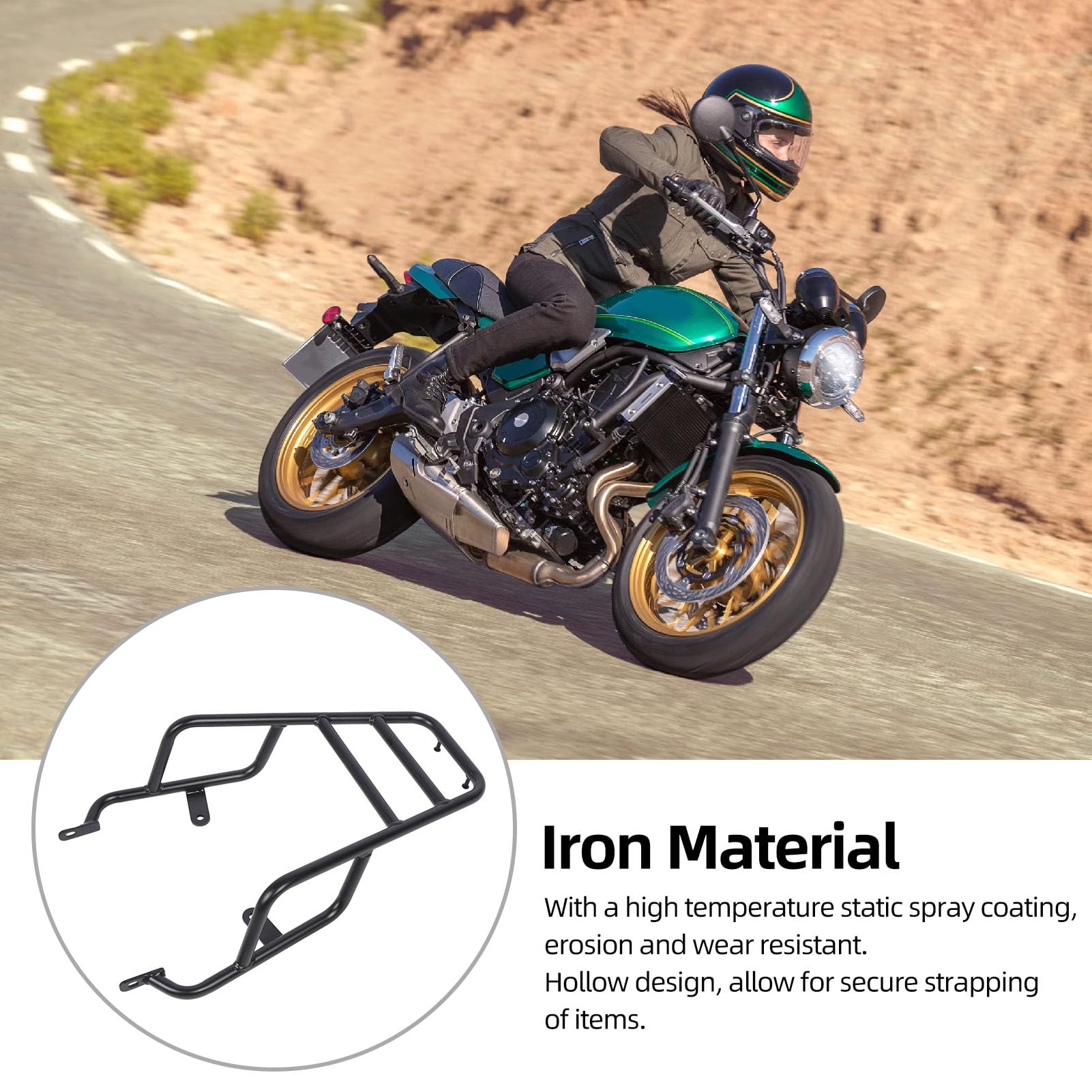 YUYTE Porte Bagage Z650RS Porte-Bagages Arrière Moto pour Z650RS 2022-2024 – -Duty Iron Carrier