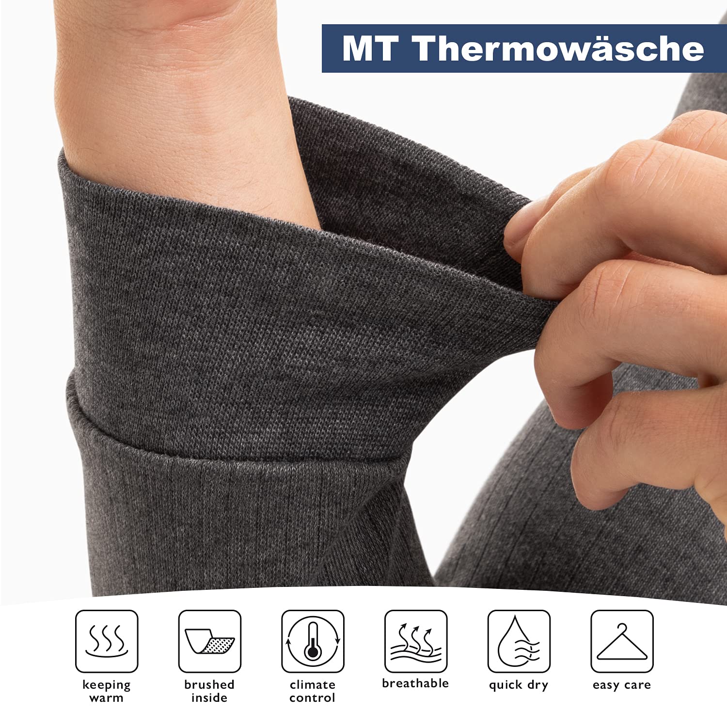 MT® - Set di biancheria termica da uomo - maglia e pantaloni - caldo, morbido e traspirante grazie alle fibre con clima control - qualità celodoro - taglie M-3XL