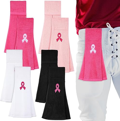 Preboun 8 toallas de fútbol con cinta rosa, toalla de campo de fútbol con cierre, accesorios de fútbol para jóvenes, hombres y mujeres, deportes,