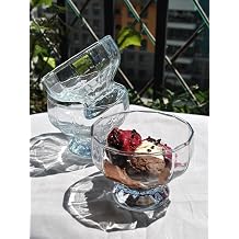 3'l  Cam Dondurma Kasesi Magnolya Puding Tatl   erezlik Ayakl  Kase Sunum Seti-225 Ml Jasm n