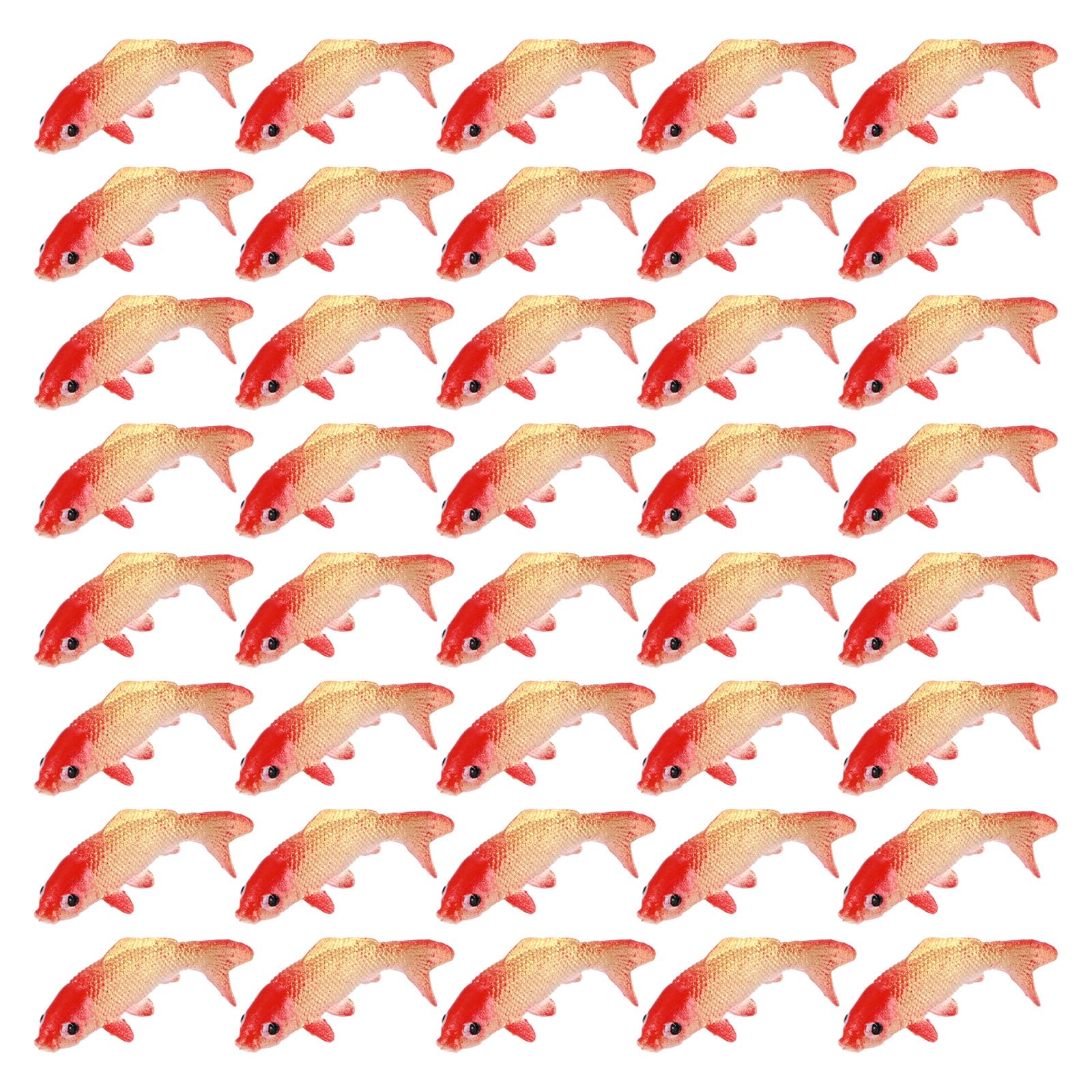 M METERXITY 40-Pack Mini Koi Fish Figurines, 0.87 Inch PVC Miniature Fake Goldfish Ornament for Fairy/Garden/Aquarium/Landscape Decor, Tiny Carps Supplies [Gold]