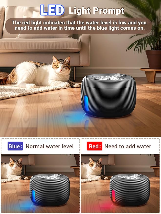 Fuente de Agua para Gatos Kastty 3.5L, Automática con Filtro y Luz LED miniatura 4
