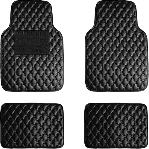 Miniatura 1 de Forros de piel sintética con efecto 3D FH Group F14409, en color negro liso, se adapta a la mayoría de coches, camiones, SUV o furgones, Universal,