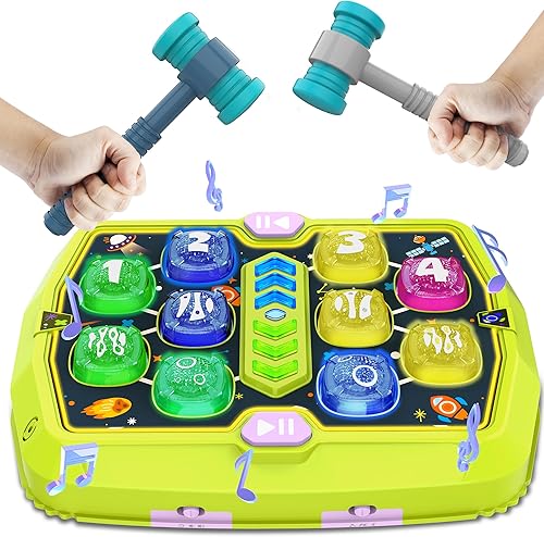 Whack Game Mole Toy para niños pequeños, juguetes para niños y niñas de 3, 4, 5, 6 años, juguetes educativos interactivos para golpear con 2
