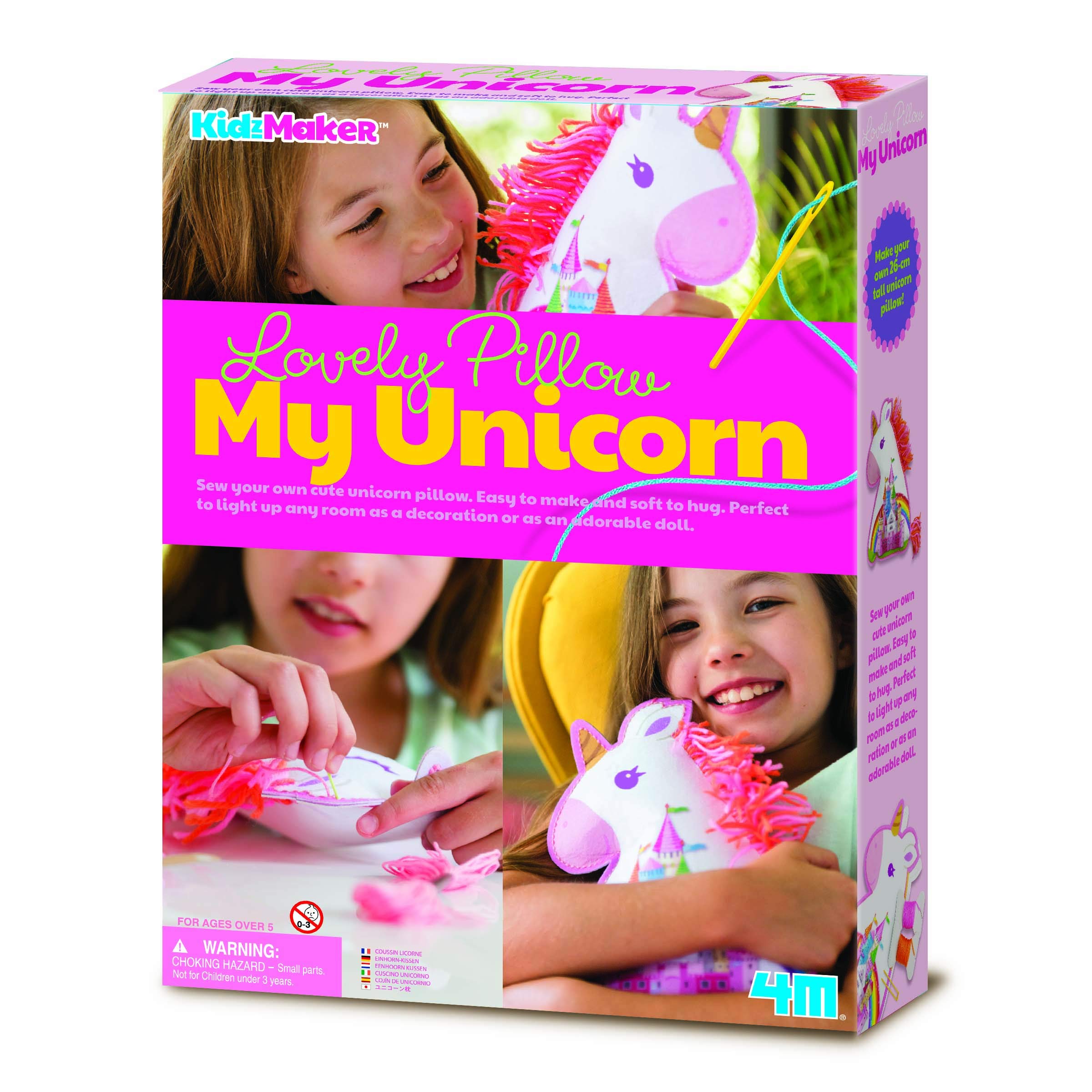 4M 404744 My Lovely Unicorn Pillow, Multi