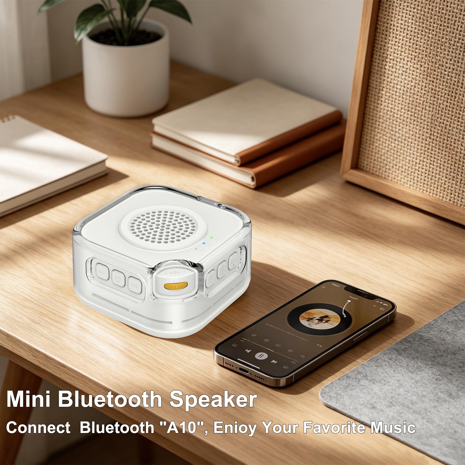 ORIA Machine à Bruit Blanc Portable, 28 Sons Apaisants, Veilleuse 3 Niveaux, Minuterie 15/30/60min, Batterie 1000mAh USB-C, Bluetooth, Aide au Sommeil pour Bébé Adulte Maison Voyage Bureau