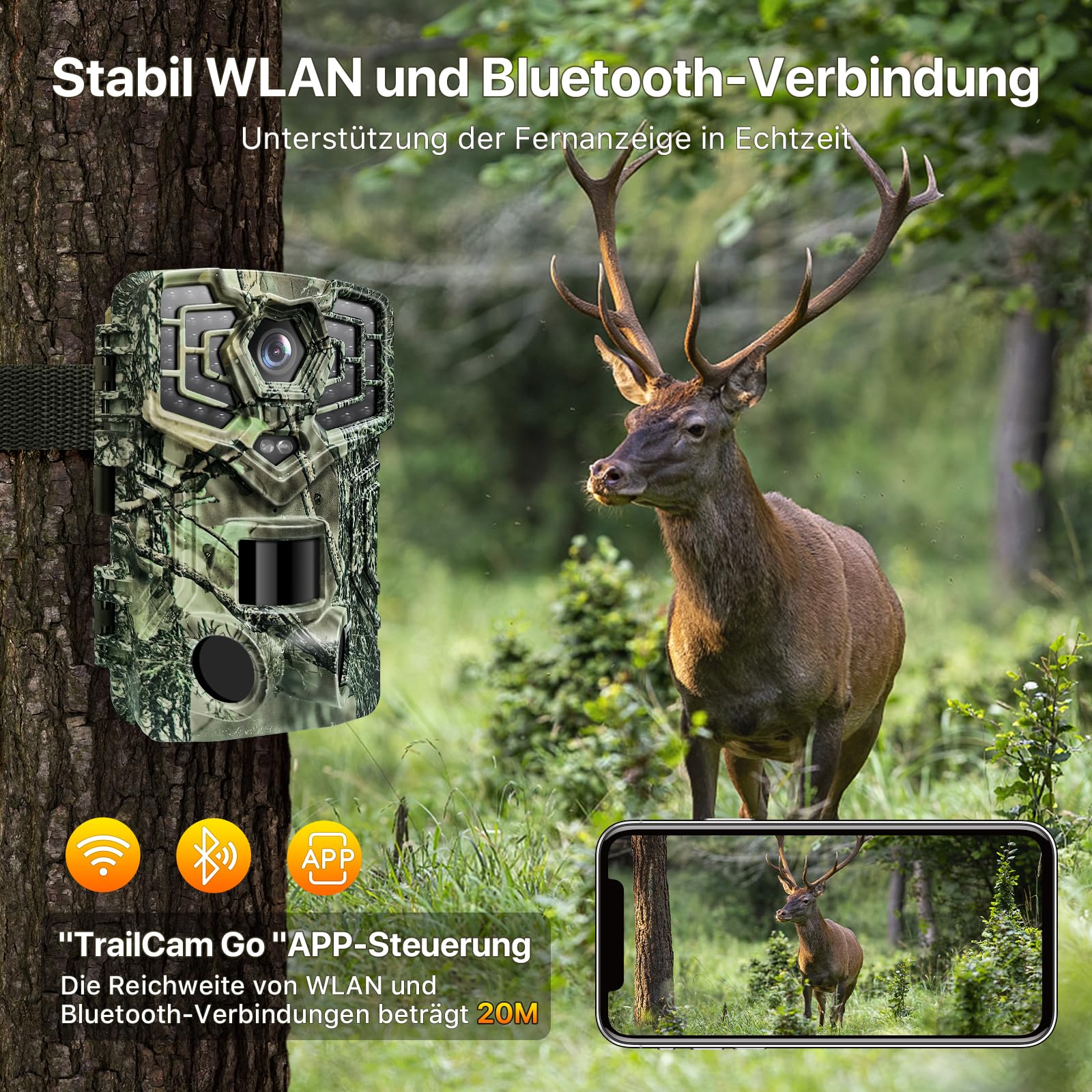 Wildtierkamera Mit Nachtsicht Bewegungsmelder Solareye WLAN