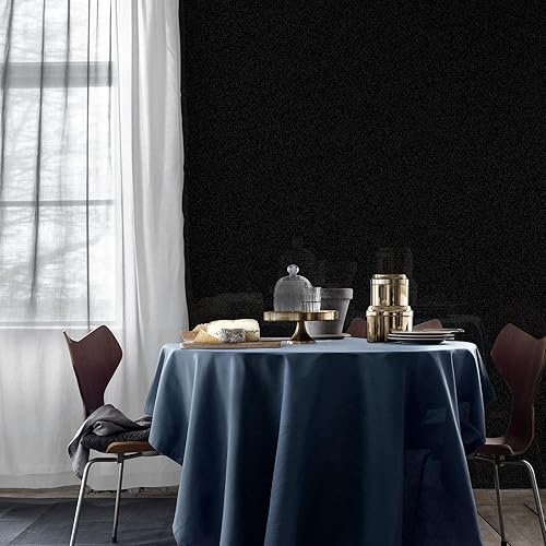 Miniatura 2 de Decoroom Papel tapiz negro brillante para despegar y pegar, papel adhesivo negro para encimeras impermeable, papel de pared decorativo autoadhesivo