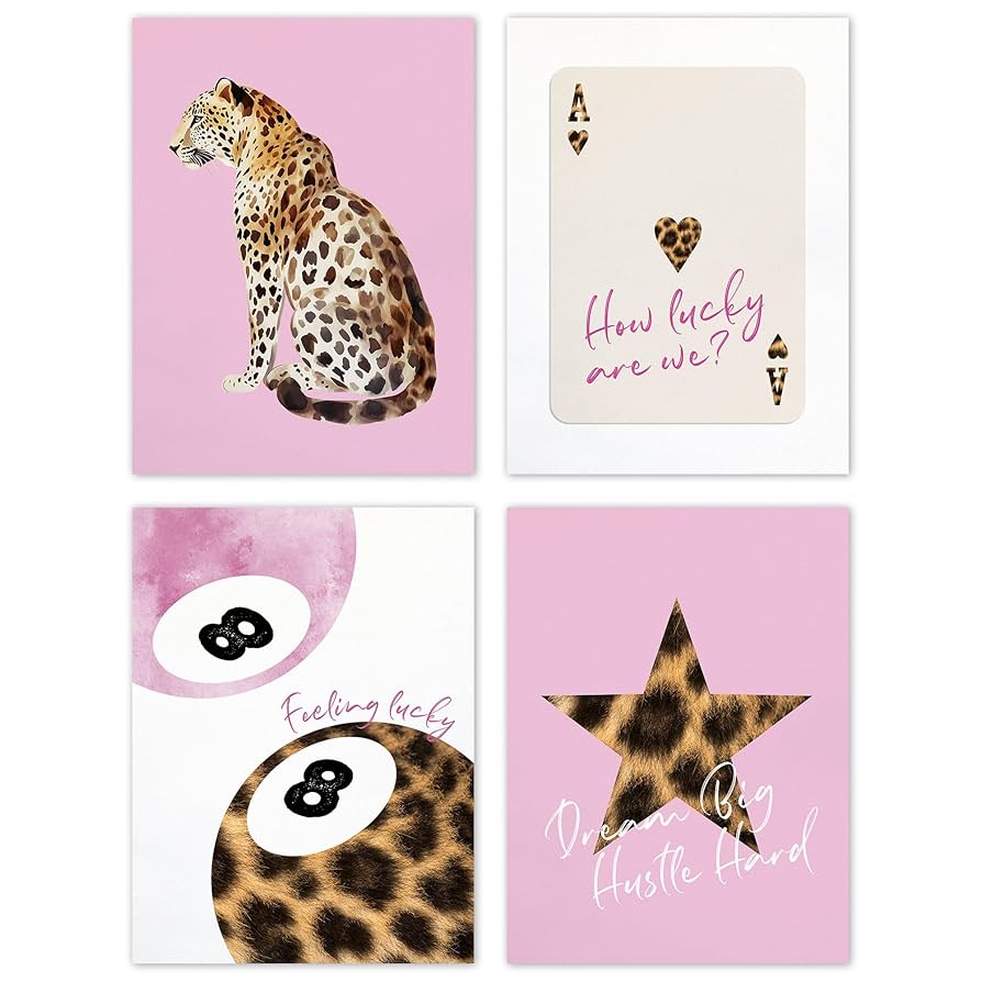 Amazon.com: TLESKE Pink Preppy Cheetah Leopard Posters Amazon.com: TLESKE Pink Preppy Cheetah Leopard Posters