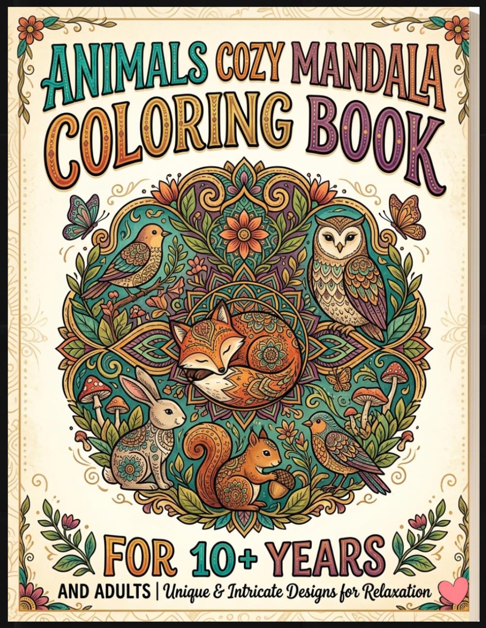 Animals Cozy Mandala Coloring Book for Ages 10+