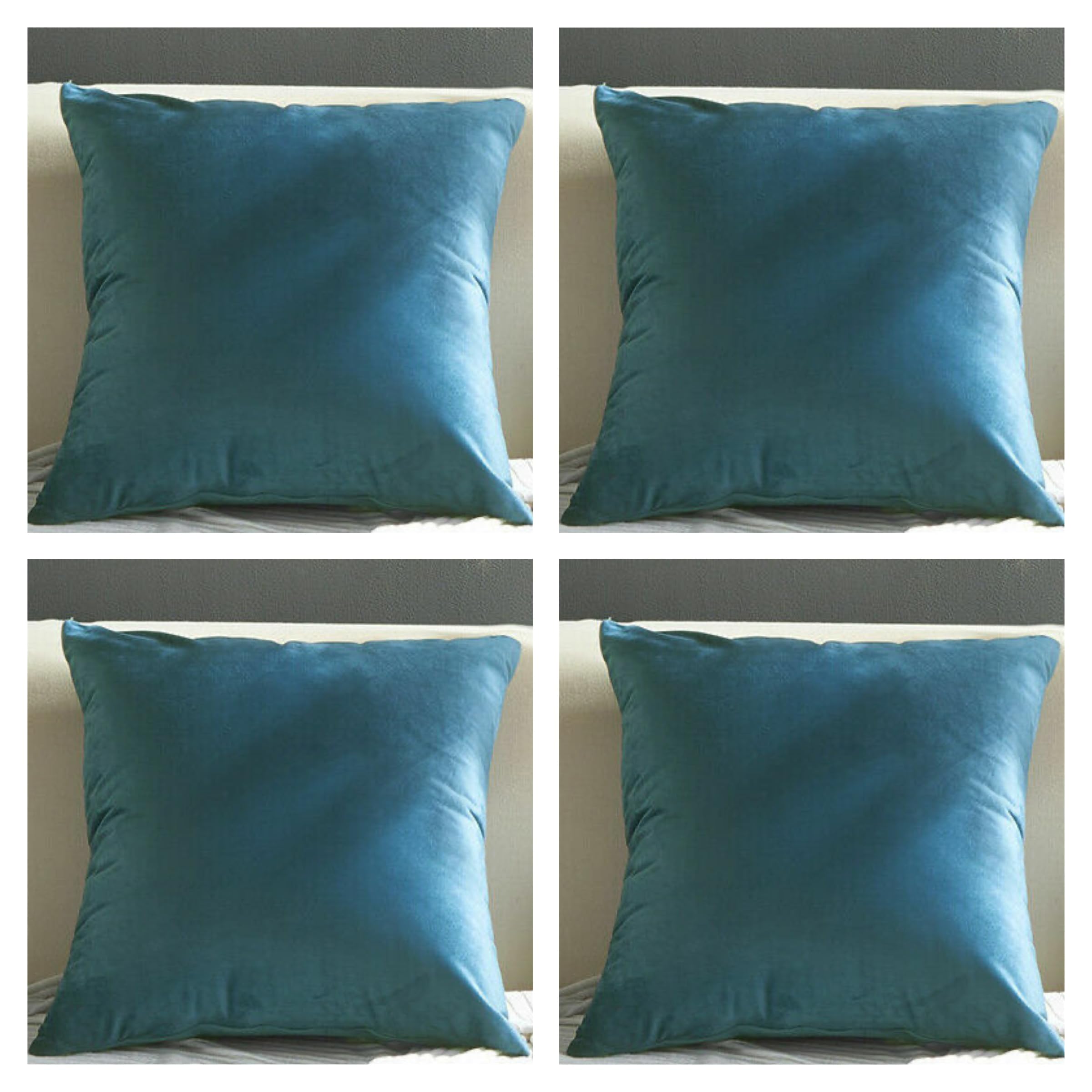 Seechoo Velvet Cushion Covers, Set of 4, 45x45cm, Extra Soft Plush, 17 Colours — image 1