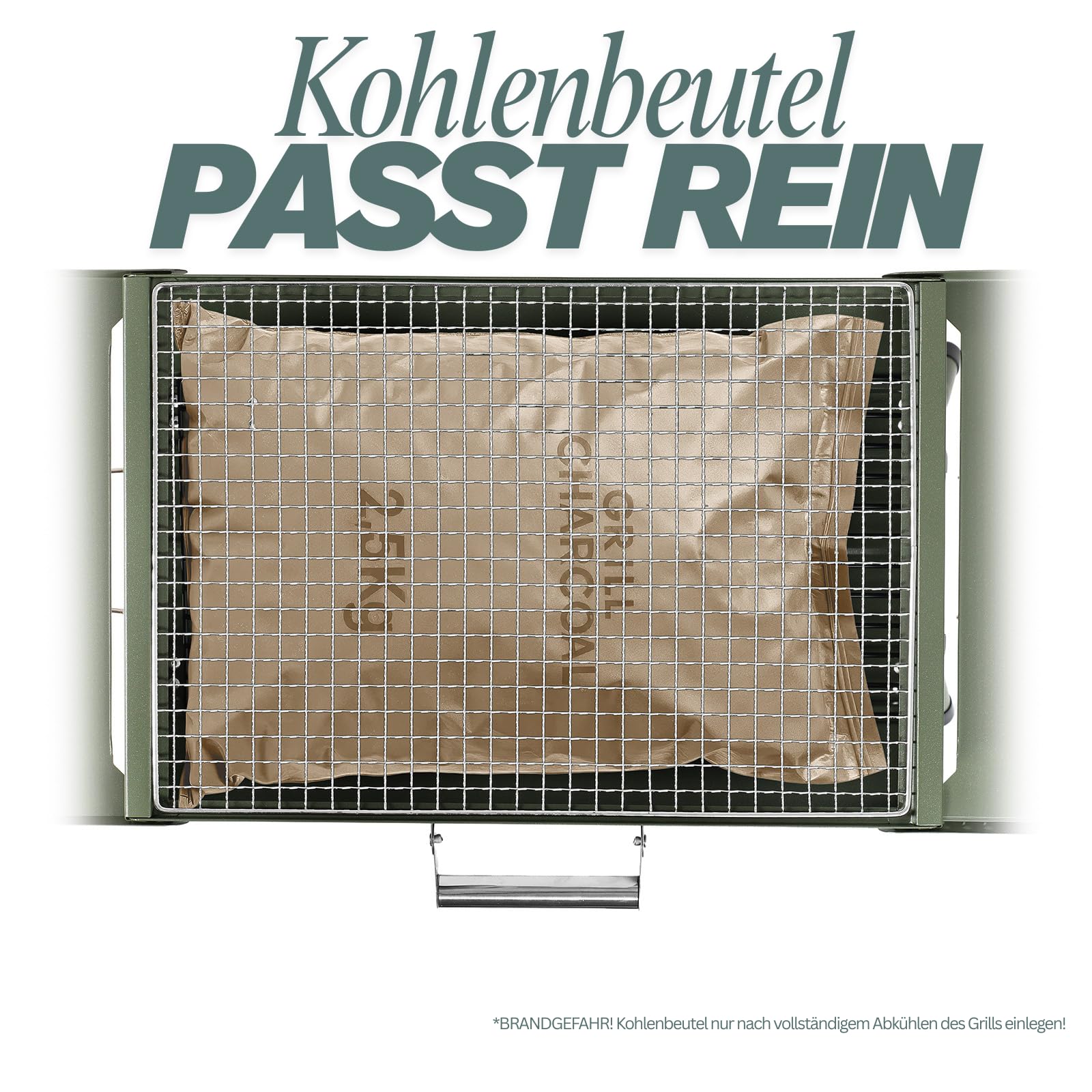 Tragbarer Campinggrill Klappbar mit Tragetasche – Holzkohle Tischgrill 45x31 cm – Faltbarer Grill für Camping, Picknick, Garten & Balkon – Kompakter Reisegrill mit Ablagen