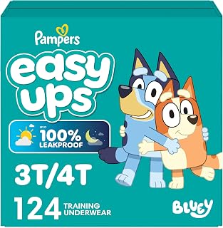 Easy Ups Absorbent Pull Up Training Underwear, Size 5 (3T-4T), 124 Count