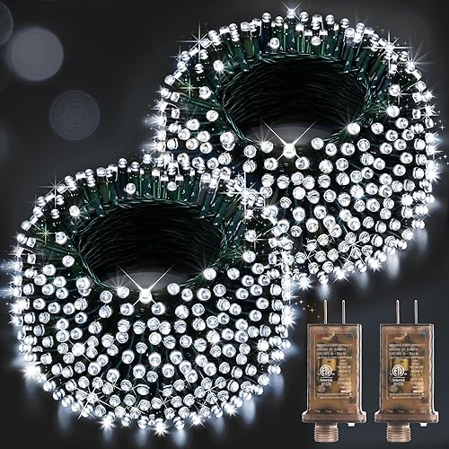 Miniatura 25 de Hezbjiti - Guirnalda de luces de Navidad de 1000 LED de 403 pies para exteriores, 8 modos de iluminación, luces de hadas impermeables IP44 con