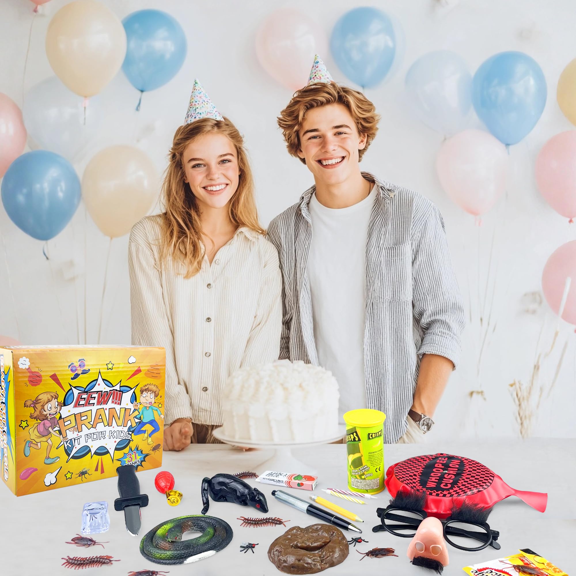 Amazon.com: PPXMEEUDC 31 PCS Prank Kit for Kids Prank Toys Pack