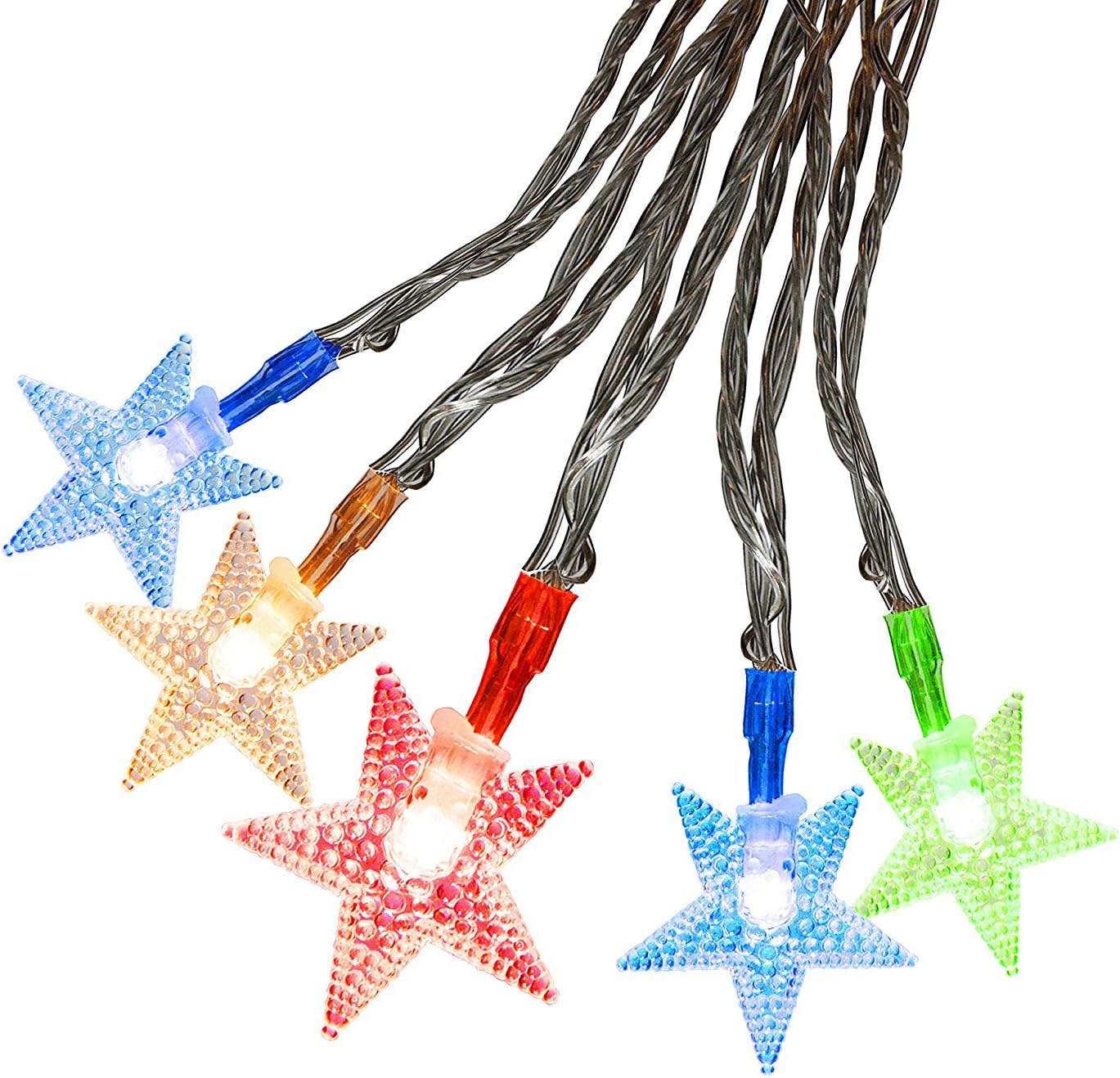 Veesee 16 Feet 50 LED Star Fairy String Lights Indoor Outdoor Decoration for Christmas Halloween Birthday Party Teen Girl Room Battery Powered (Colorful)