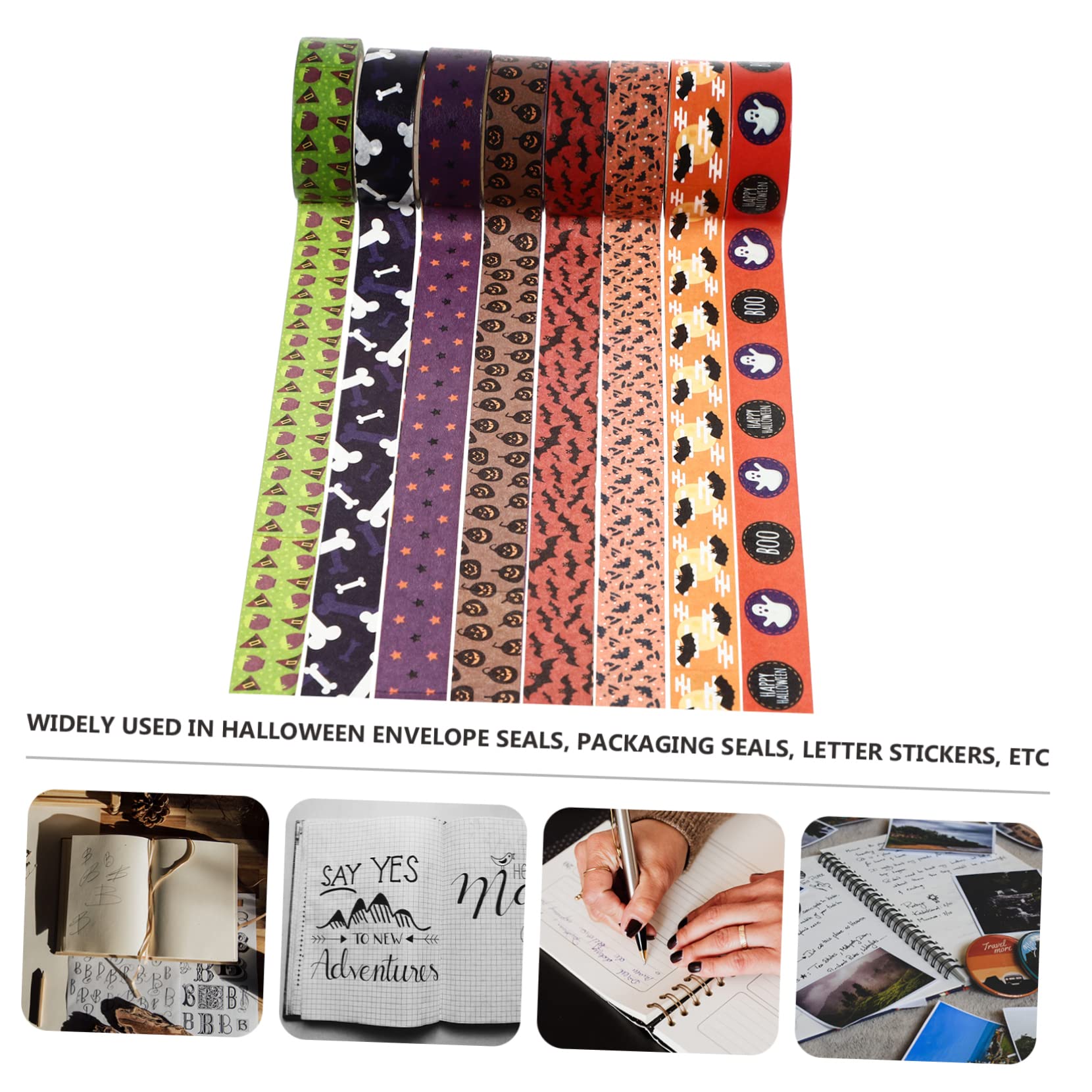NUOBESTY 48rollos Washi Tape Decorativas De Halloween Para Manualidades y Estilo Aleatorio Cintas Adhesivas Para Estudiantes y Fiestas