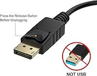 Vista 2 de Adaptador 4K DisplayPort (DP) a HDMI, Convertidor de Puerto de Pantalla Unidireccional Chapado en Oro de Computadora a Pantalla HDMI