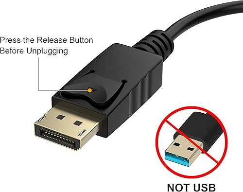 Miniatura 2 de Moread Adaptador DisplayPort (DP) a HDMI, puerto de pantalla unidireccional chapado en oro, convertidor de pantalla de PC a HDMI (hombre a hembra)
