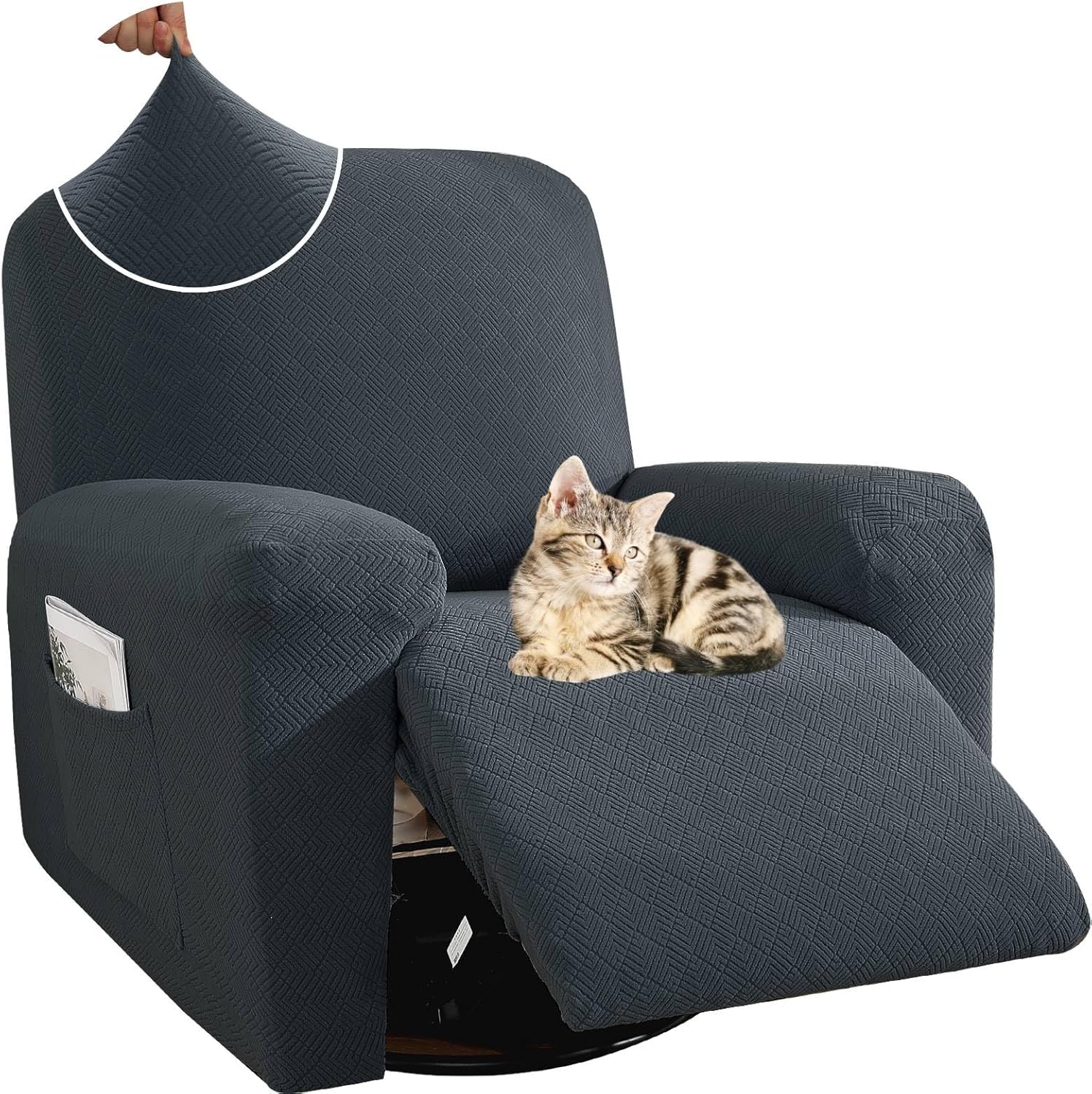 JIVINER 3 Piece Recliner Chair Cover Stretch Lazy Boy Non