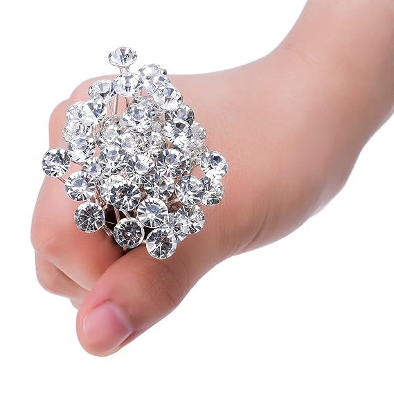 Eboot 40 Pcs Rhinestone Hair Pins Bridal Hair Jewelry Diamond Accessories
