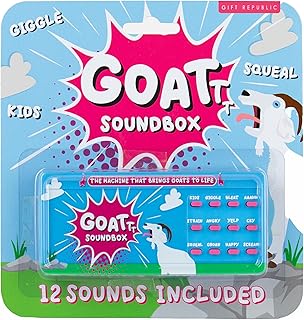 Gift Republic Goat Sound Box – Hilarious Prank Sound Machine – Sound Effects Gadget with 12 Goat Noises – Funny Novelty Toy for Kids & Adults – Portable Fun, Blue