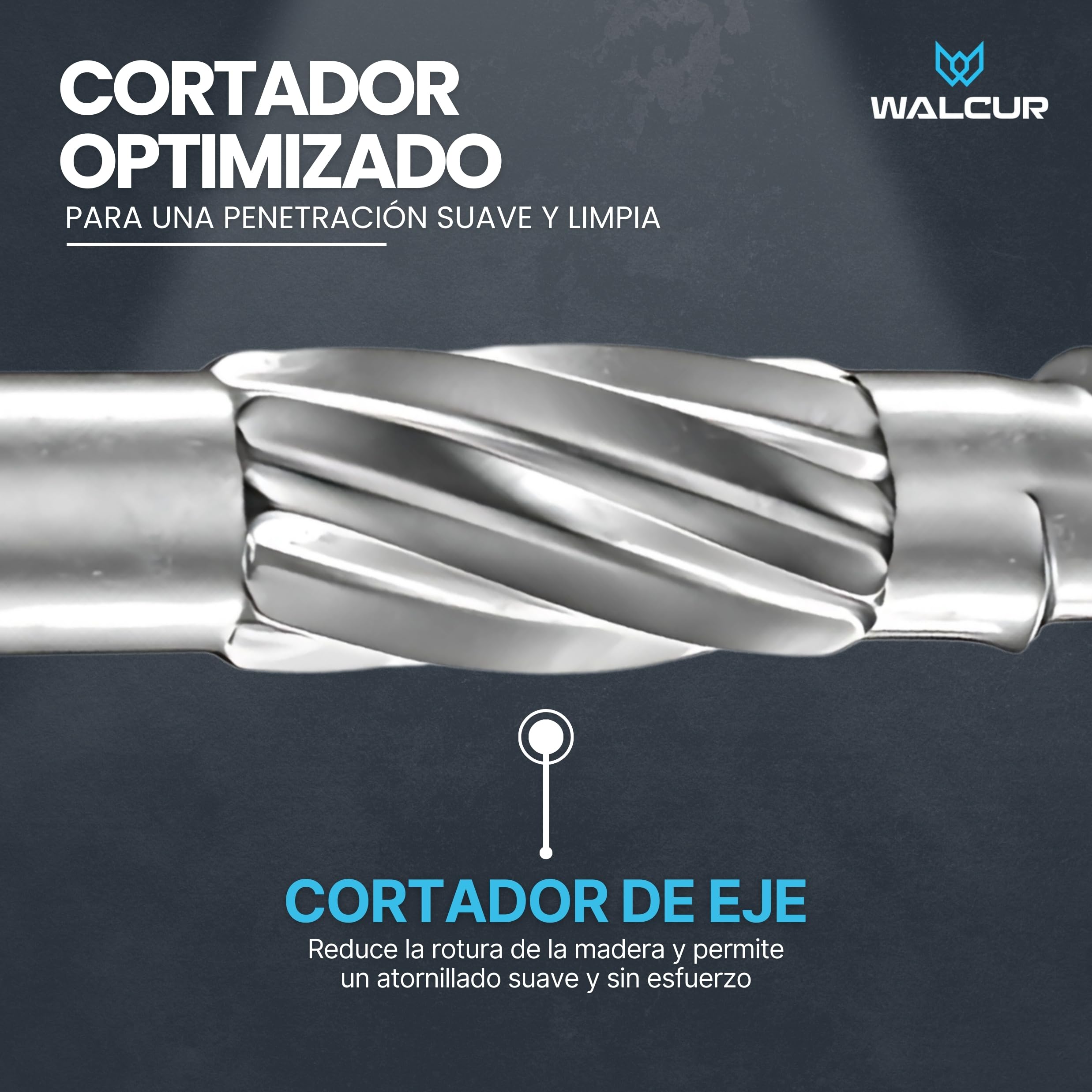 WALCUR Tornillo Para Terraza 5.0 x 60mm Tornillo Para Tarima de Acero Inoxidable Autoperforante Paquete de 1000 Unidades con 2 Bits Torx y 1 broca, juego de tornillos para madera de alta resistencia.